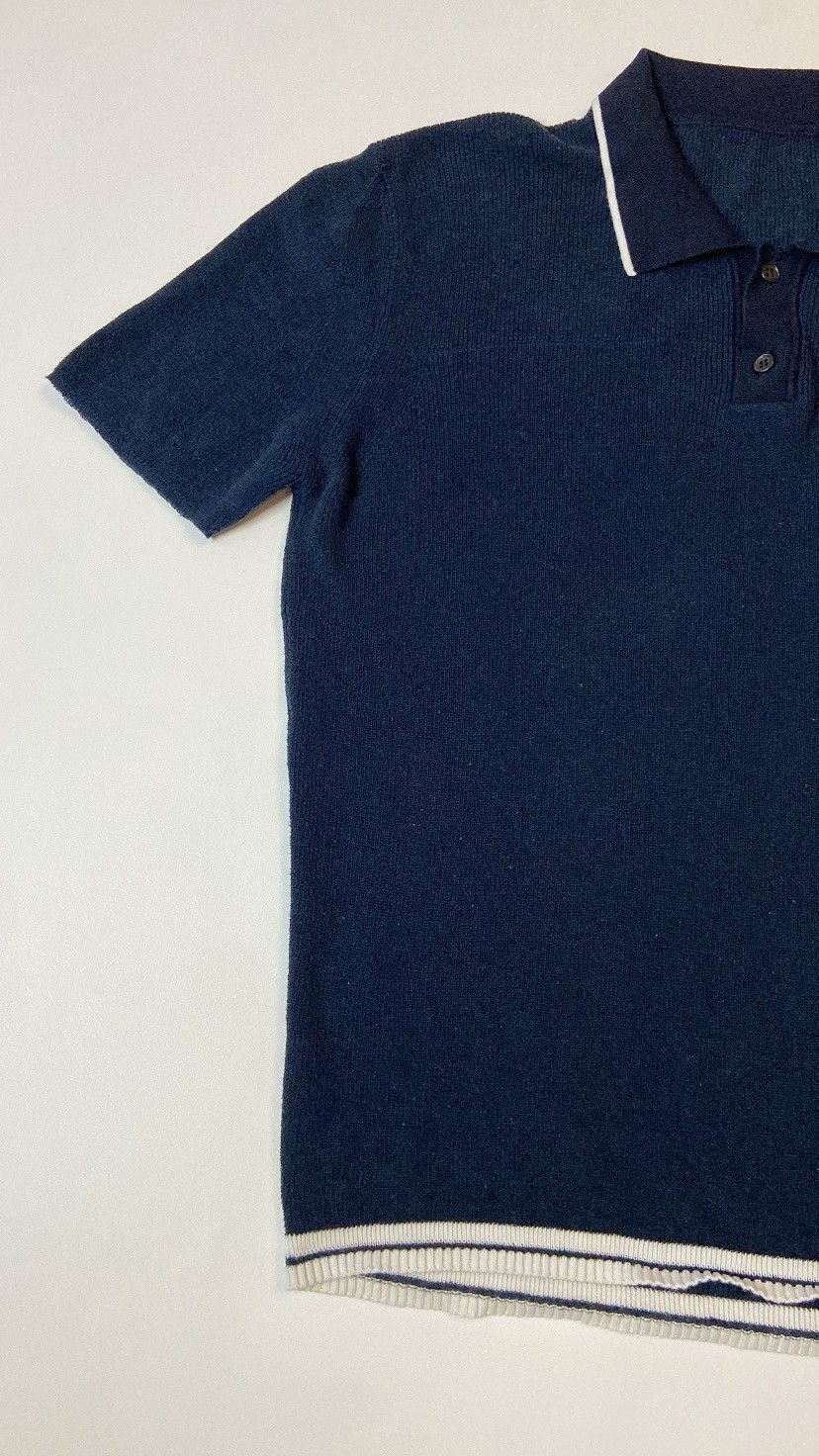 Jacquemus Jacquemus Navy Knit Polo Shirt White Trim Size M Size US M / EU 48-50 / 2 - 3 Thumbnail