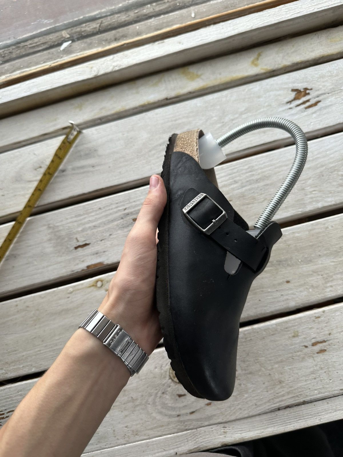 Birkenstock 🚨VNTG Birkenstock BOSTON 38 BLACK Luxe Sandals rare slides Size US 8 / IT 38 - 2 Thumbnail