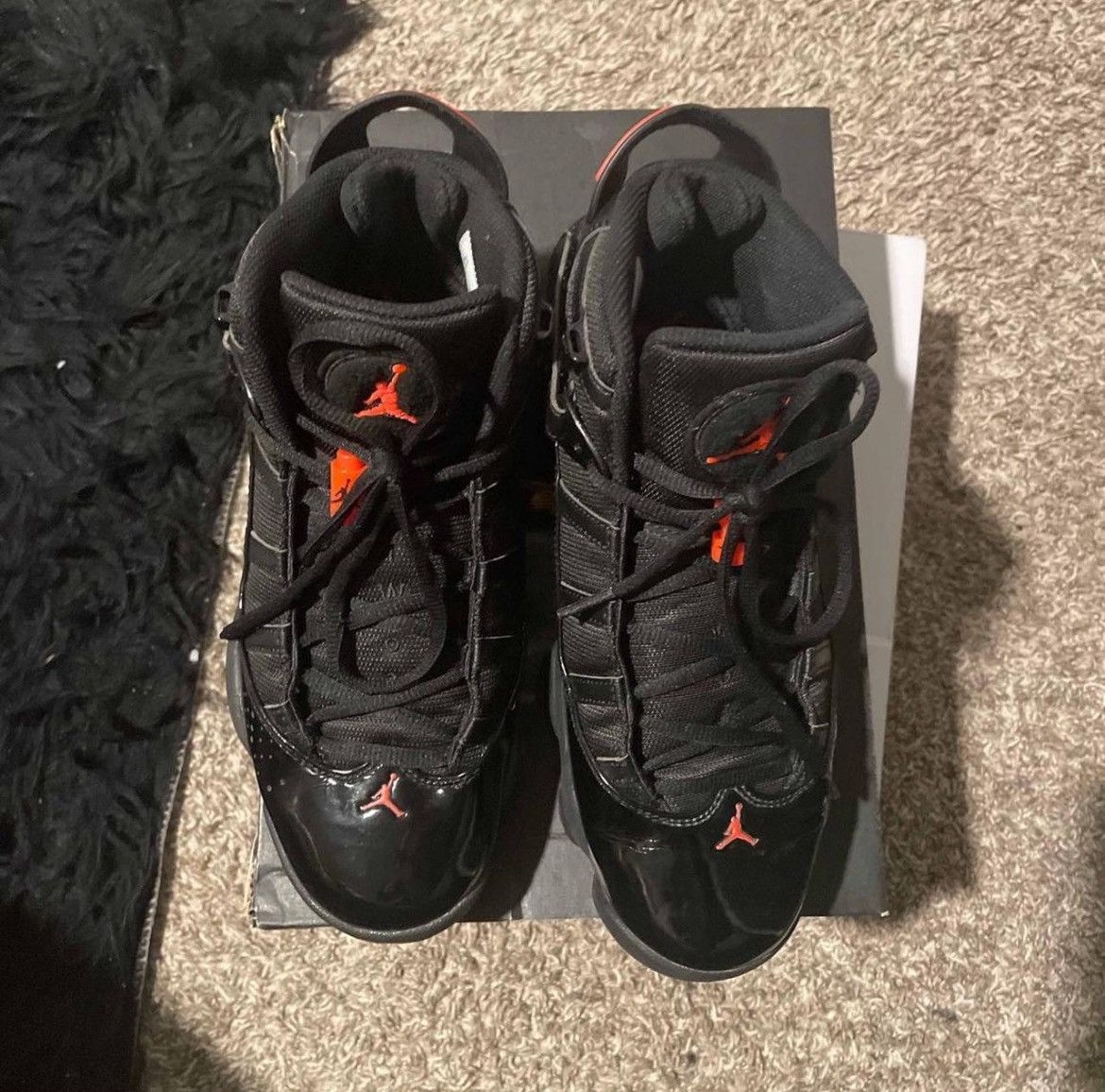 Jordan Brand Nike Air Jordan 6 Rings Black Infrared Men's Sneakers Size US 8.5 / EU 41-42 - 7 Thumbnail