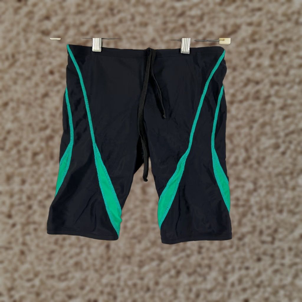 Vintage TYR Shorts Jammer Bottom Adult 28 Black Green Spandex Polyester Compression Regular Men Pool Swim Bottoms Size US 28 / EU 44 - 1 Thumbnail