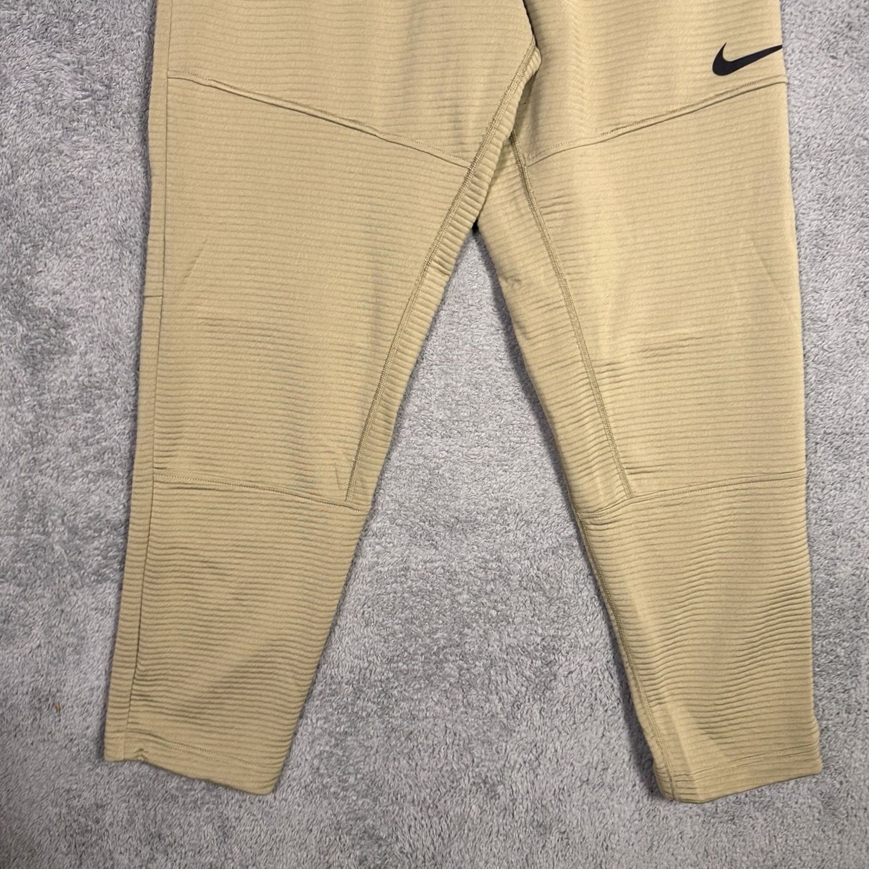 Nike Nike Pro Dri-Fit Fleece Fitness Pants Mens L Ribbed Sweatpants DV9910-247 Size US 33 - 2 Thumbnail