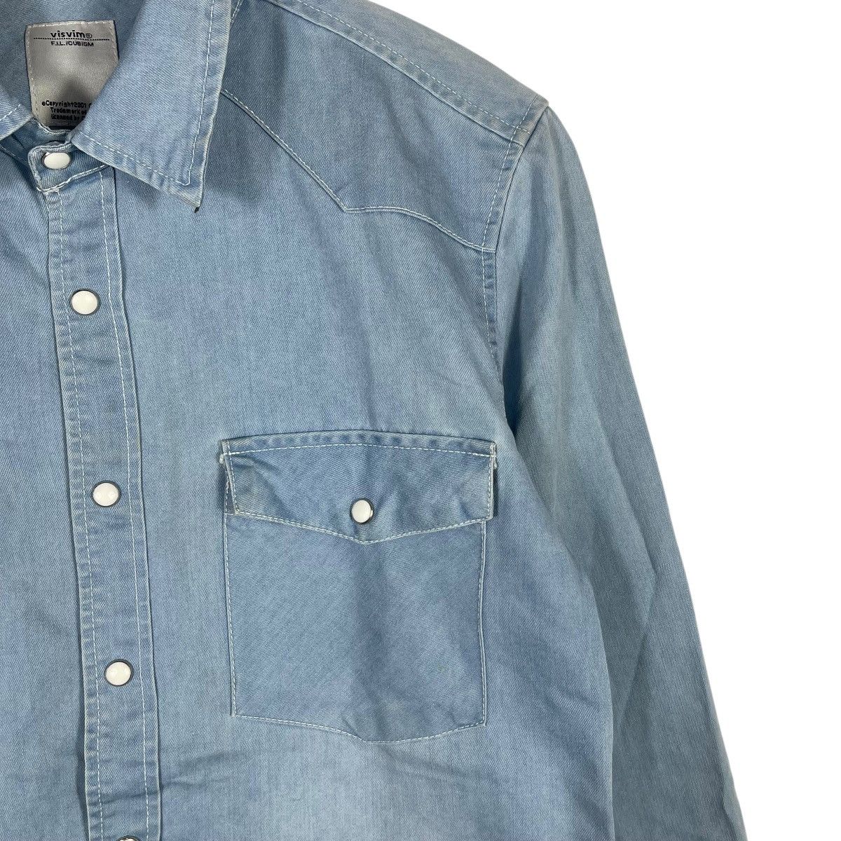 Visvim VISVIM F.I.L. Cubism Denim Western Pearl Snap Button Size US S / EU 44-46 / 1 - 6 Thumbnail