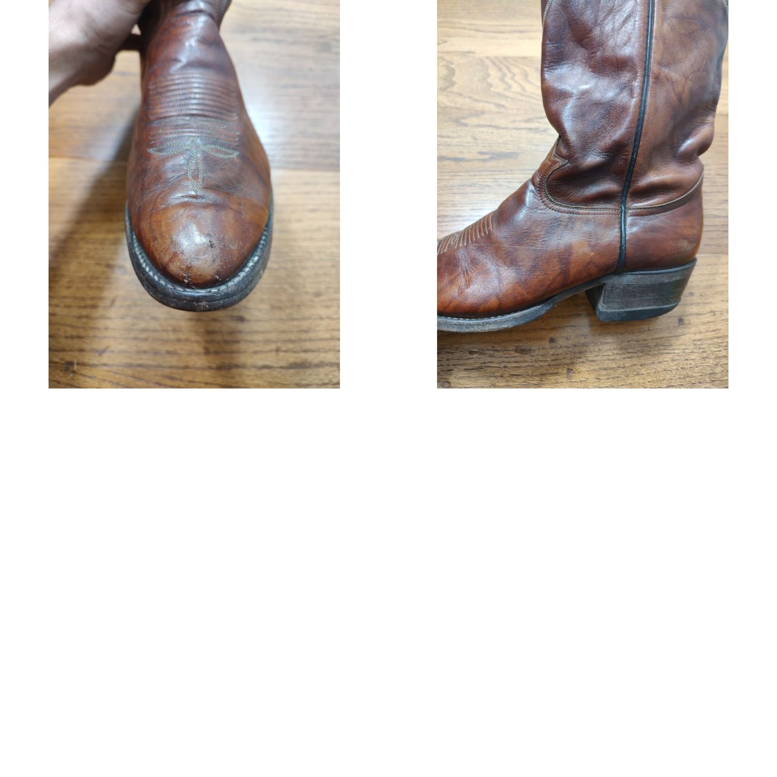 Tony Lama VINTAGE Tony Lama Boots Cowboy Western 9.5 D Brown Leather USA Marbled Boots Mens US 9.5 D Brown Leather Texas USA Marbled Size US 10 / EU 43 - 9 Thumbnail