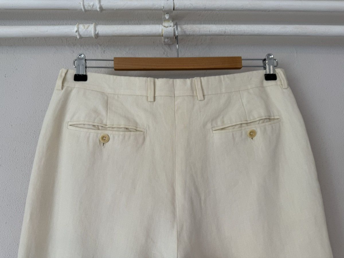 Hermes Hermès Ivory Linen Trousers with Cuffed Hem Size US 38 / EU 54 - 6 Thumbnail