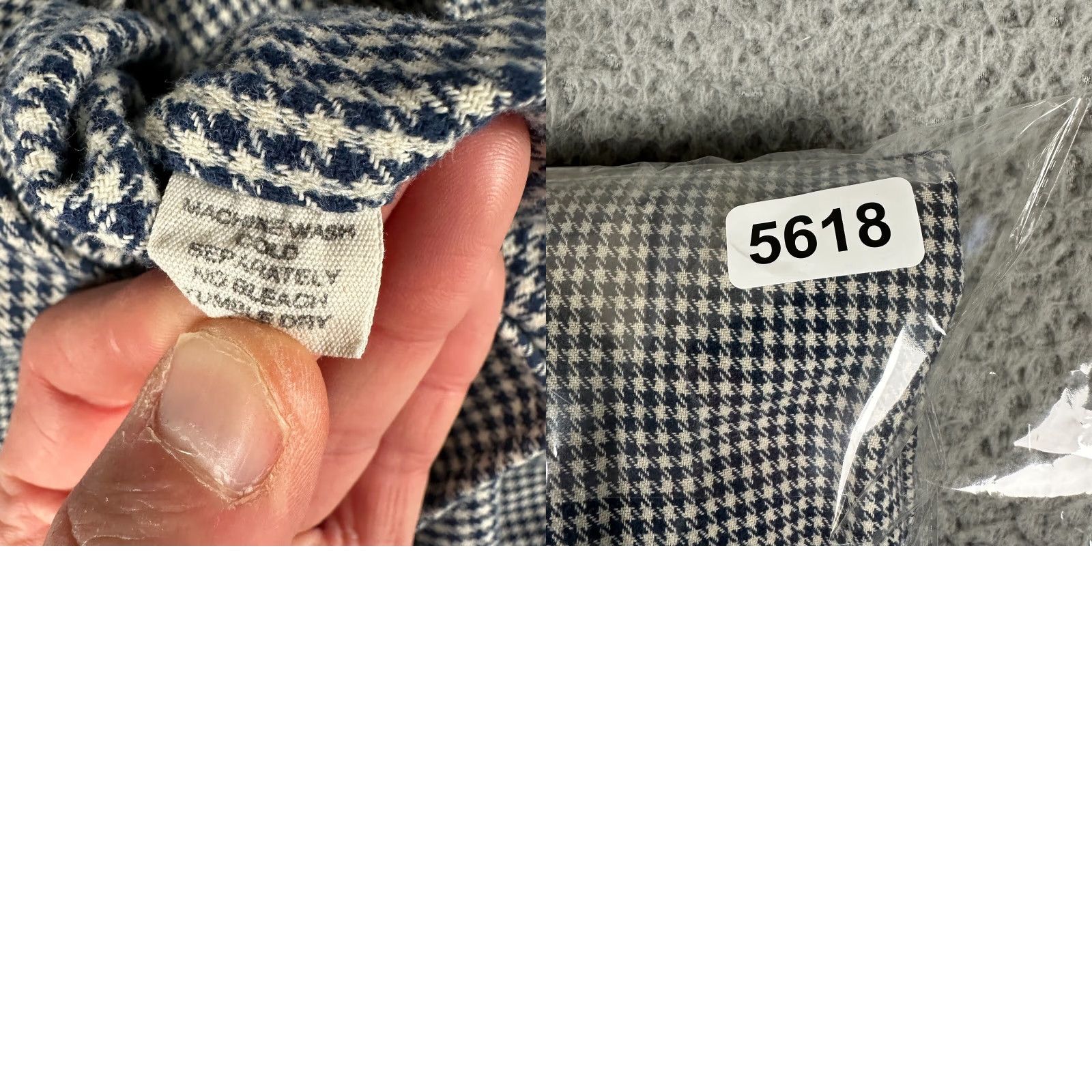 J.Crew VINTAGE J.CREW Shirt Men XLT Oarsman Ivory Black Houndstooth Flannel Flaw Size US XL / EU 56 / 4 - 8 Thumbnail
