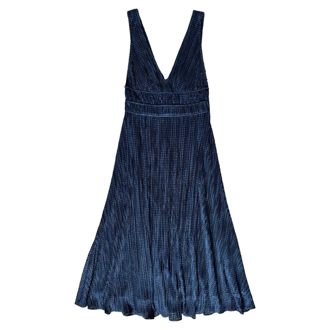 Monique Lhuillier ML MONIQUE LHUILLIER Navy Tie V-back Midi Dress, US0 Size XS / US 0-2 / IT 36-38 - 4 Thumbnail