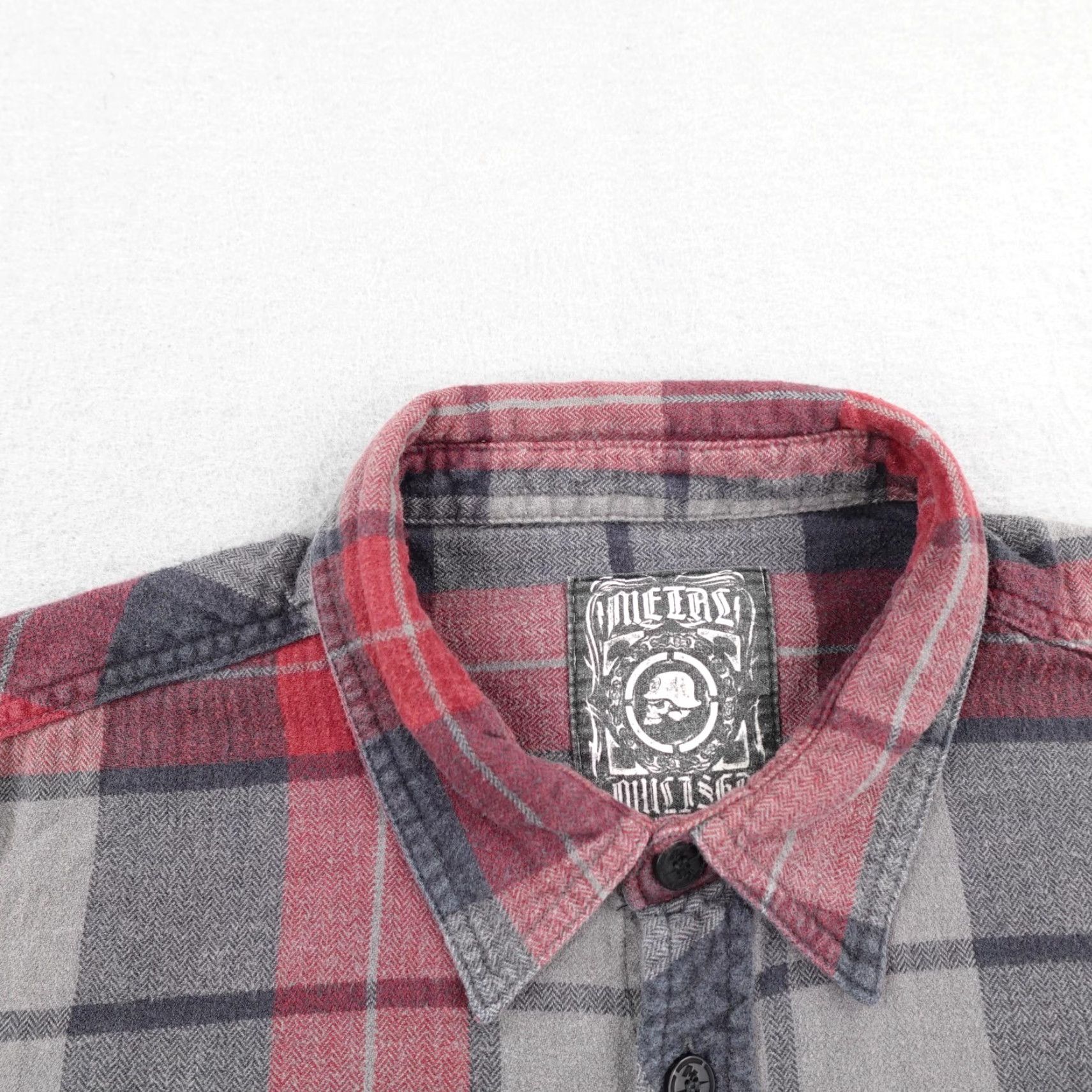Metal Mulisha VINTAGE Metal Mulisha Flannel Shirt Mens Medium Red Gray Plaid Long Sleeve Button-Up Outdoor Size US M / EU 48-50 / 2 - 2 Thumbnail