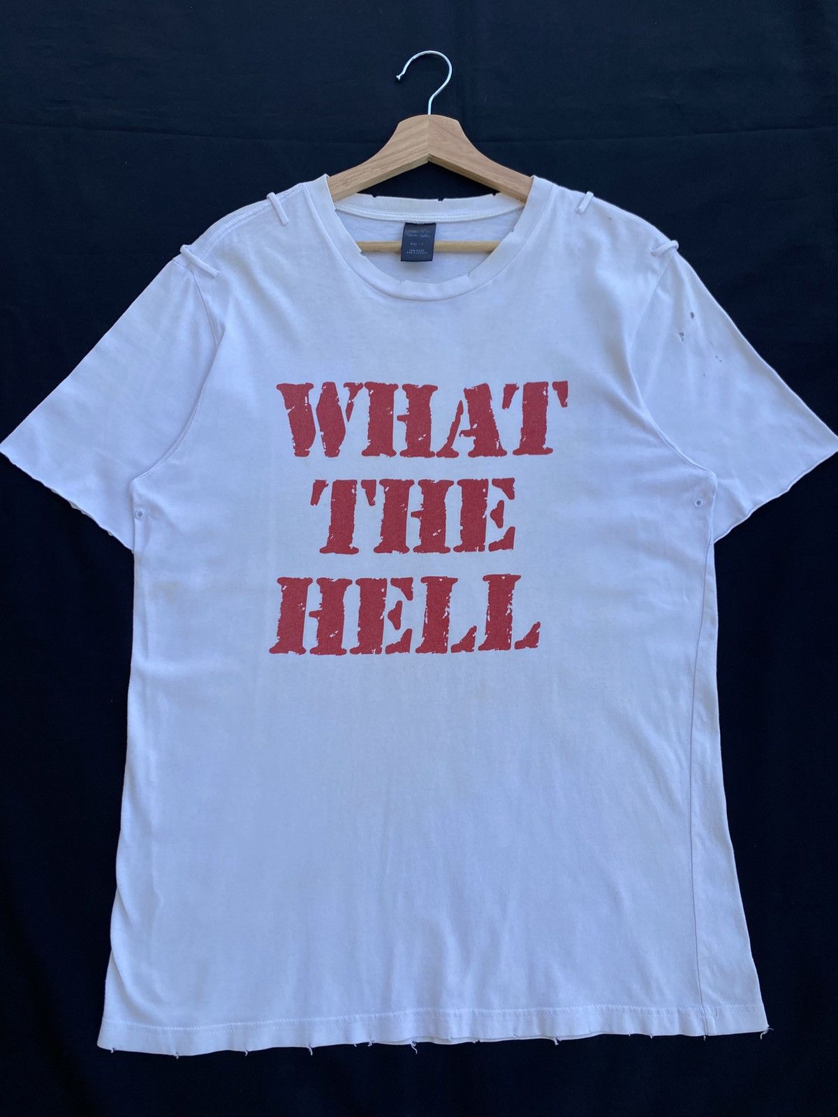 Japanese Brand Rare "What The Hell" Inspired by Number (N)ine Tshirt Size US L / EU 52-54 / 3 - 5 Thumbnail