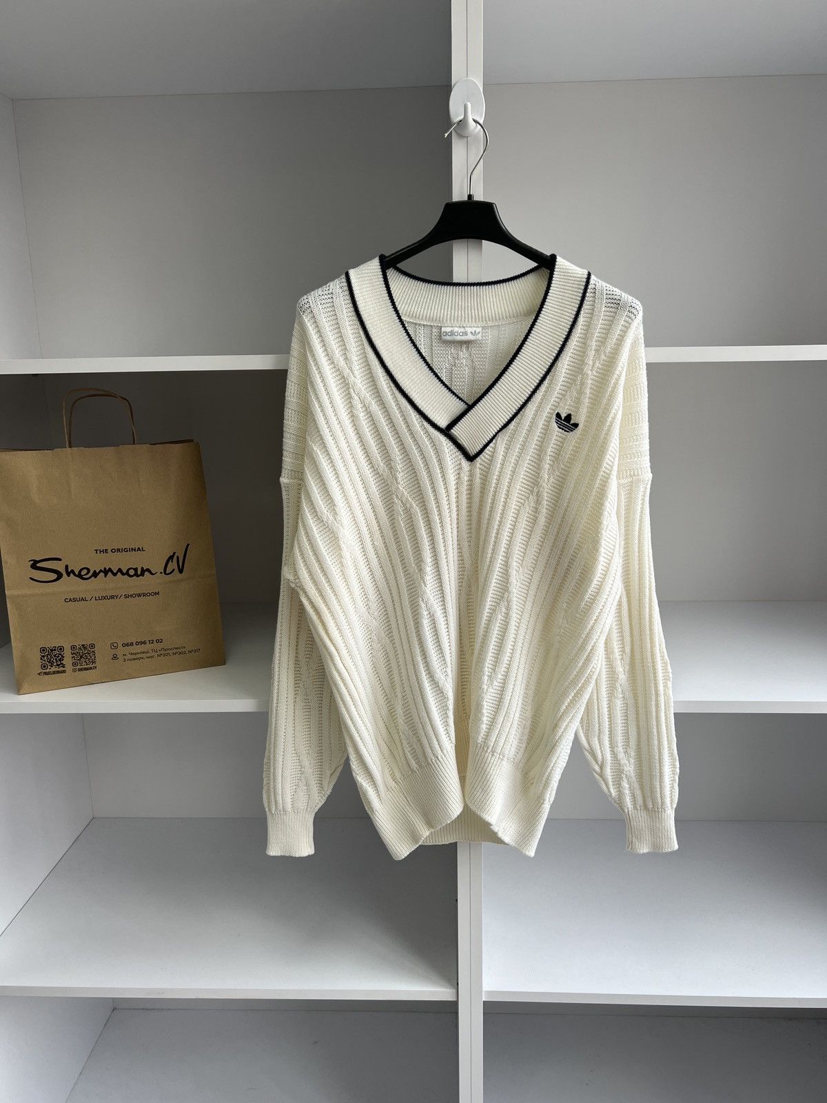 Vintage Adidas Knitted Wool 90s Sweater