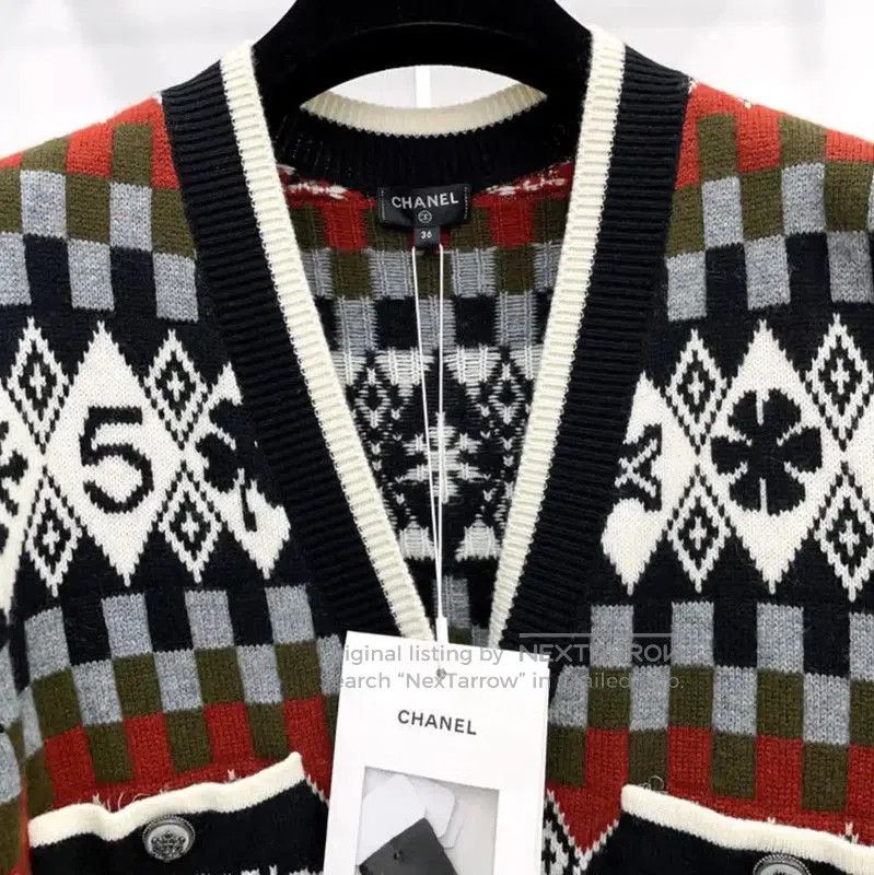 Chanel Chanel Color Block Cashmere Cardigan . Size S / US 4 / IT 40 - 2 Thumbnail