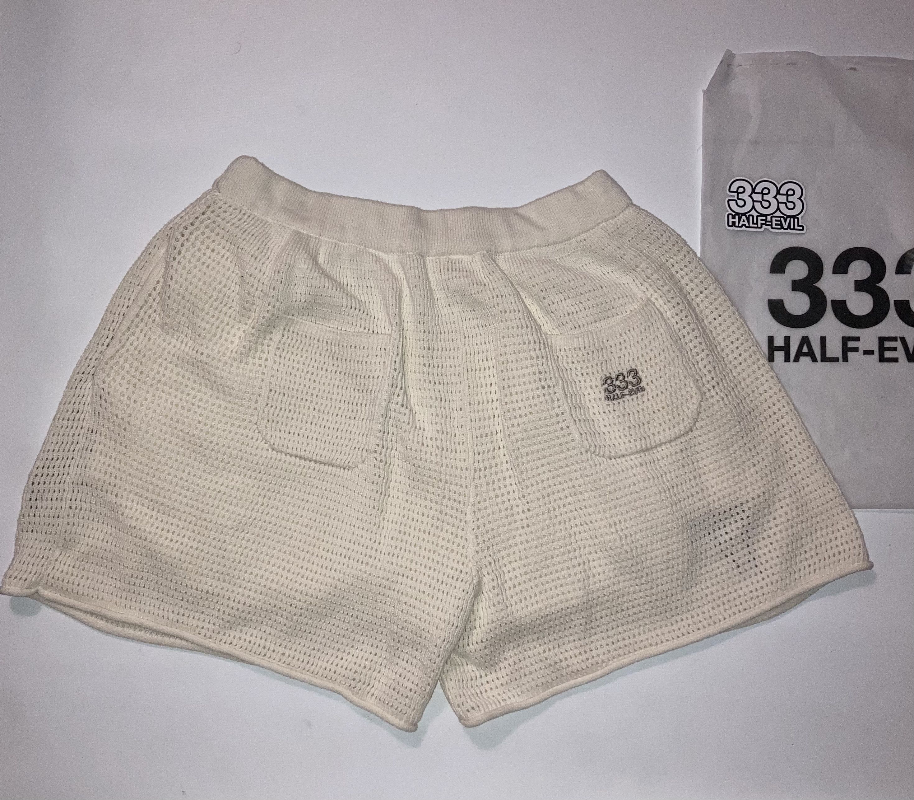 Half Evil Half Evil Twin Flame Knit Shorts - White Size US 32 / EU 48 - 5 Thumbnail