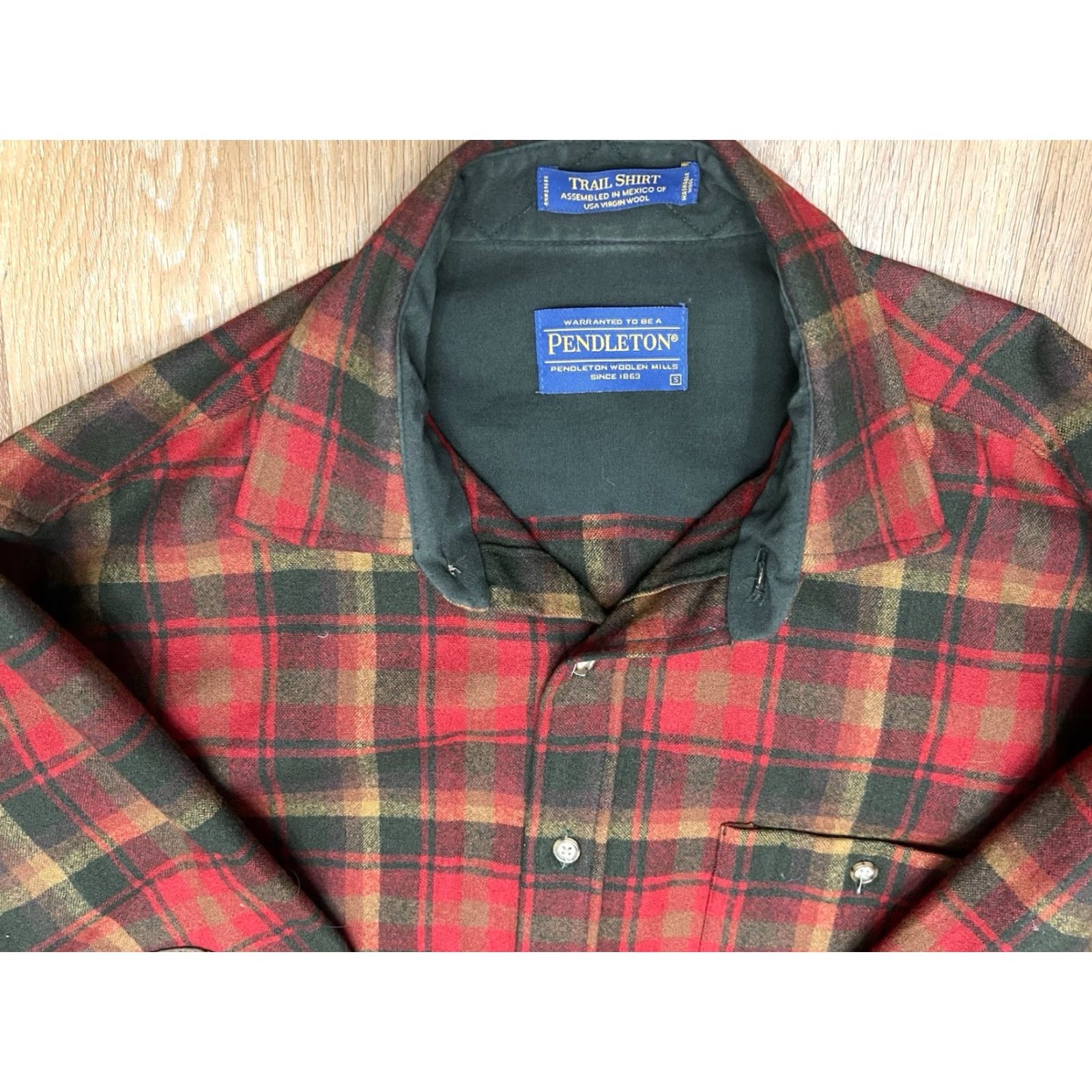 Pendleton Pendleton Shirt Men’s Small Plaid Elbow Patch Wool Button-Up Long Sleeve Multicolor Outdoor Classic Size US S / EU 44-46 / 1 - 3 Thumbnail