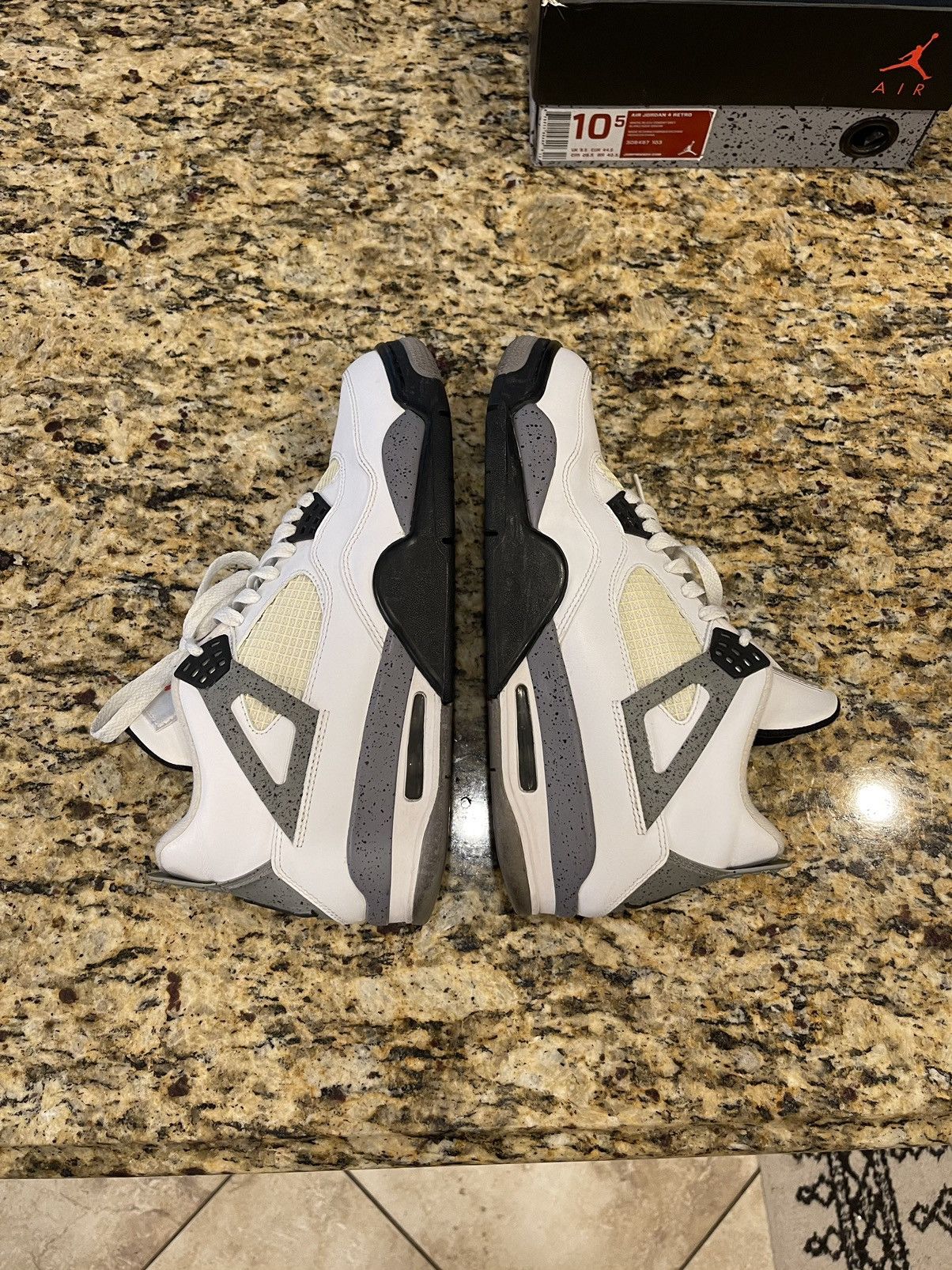Jordan Brand AIR JORDAN 4 RETRO - White/Black-Cement Grey (2012 Release) Size US 10.5 / EU 43-44 - 4 Thumbnail
