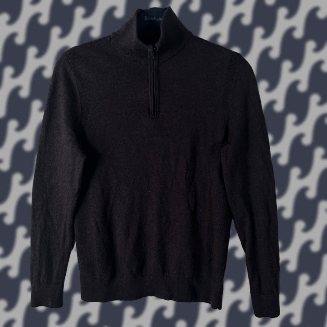 Express Express Mens Small Brown 100% Merino Wool Quarter Zip Pullover Sweater Conscious Size US S / EU 44-46 / 1 - 1 Thumbnail