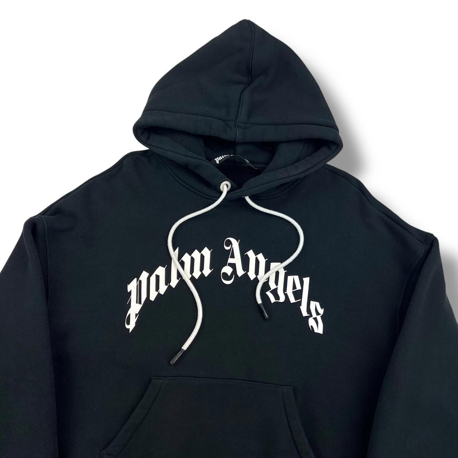 Palm Angels Palm Angels Curved Logo Black Hoodie Size US S / EU 44-46 / 1 - 1 Thumbnail