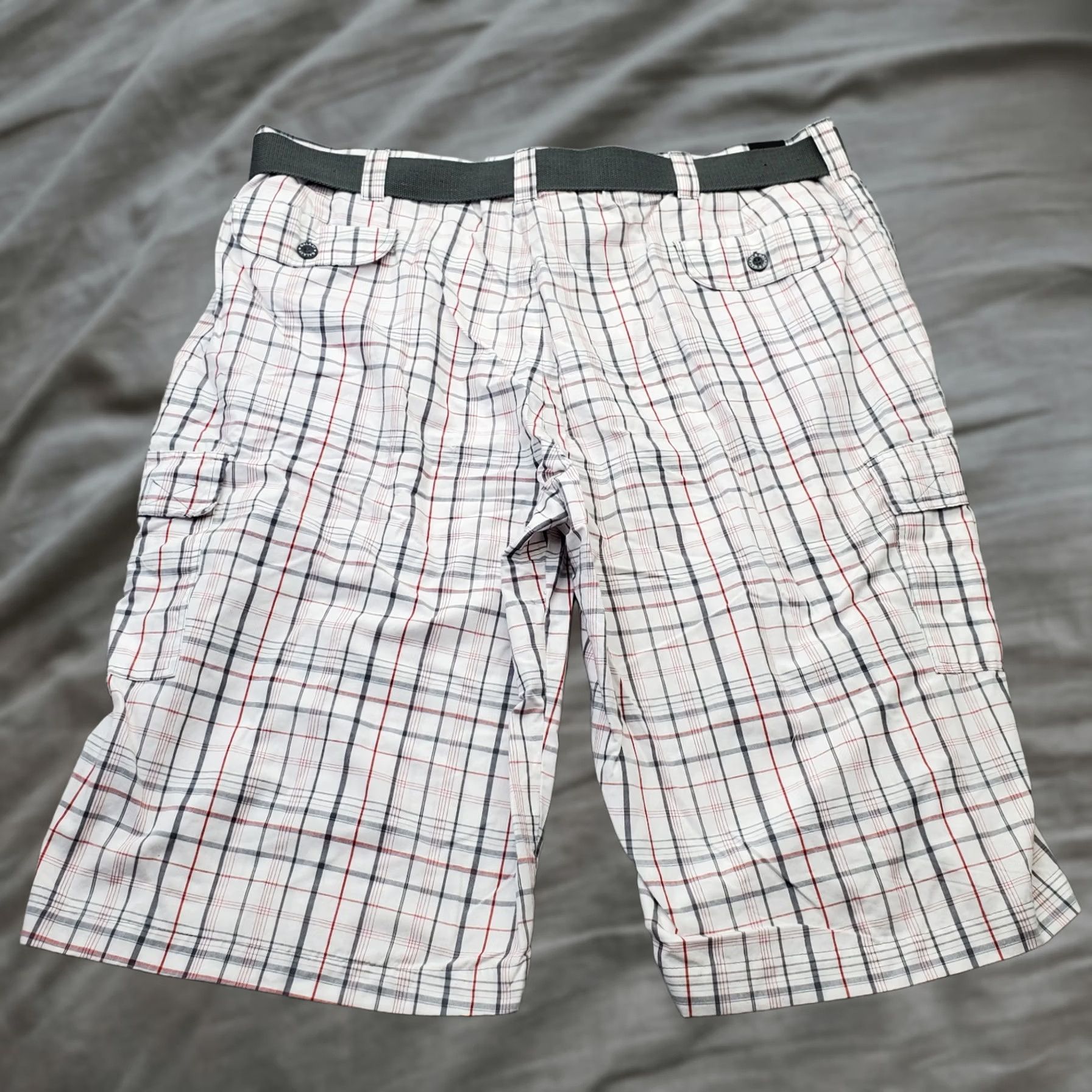 Vintage Galaxy Mens Cargo Shorts Size 48 Multi Plaid Flat Front Belted Waist Size US 32 / EU 48 - 1 Thumbnail