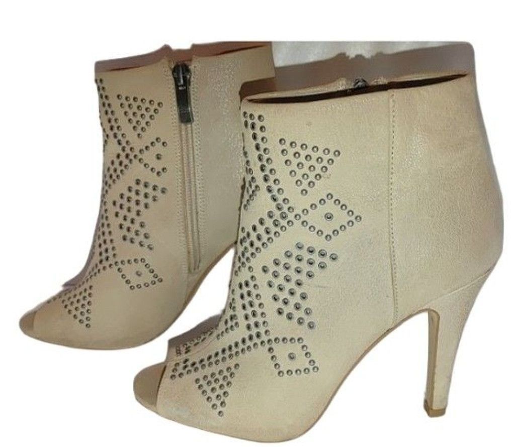 Vince Camuto Women's Vince Camuto Kanster Leather Peep Toe Booties Size 6 Size US 6 / IT 36 - 1 Thumbnail