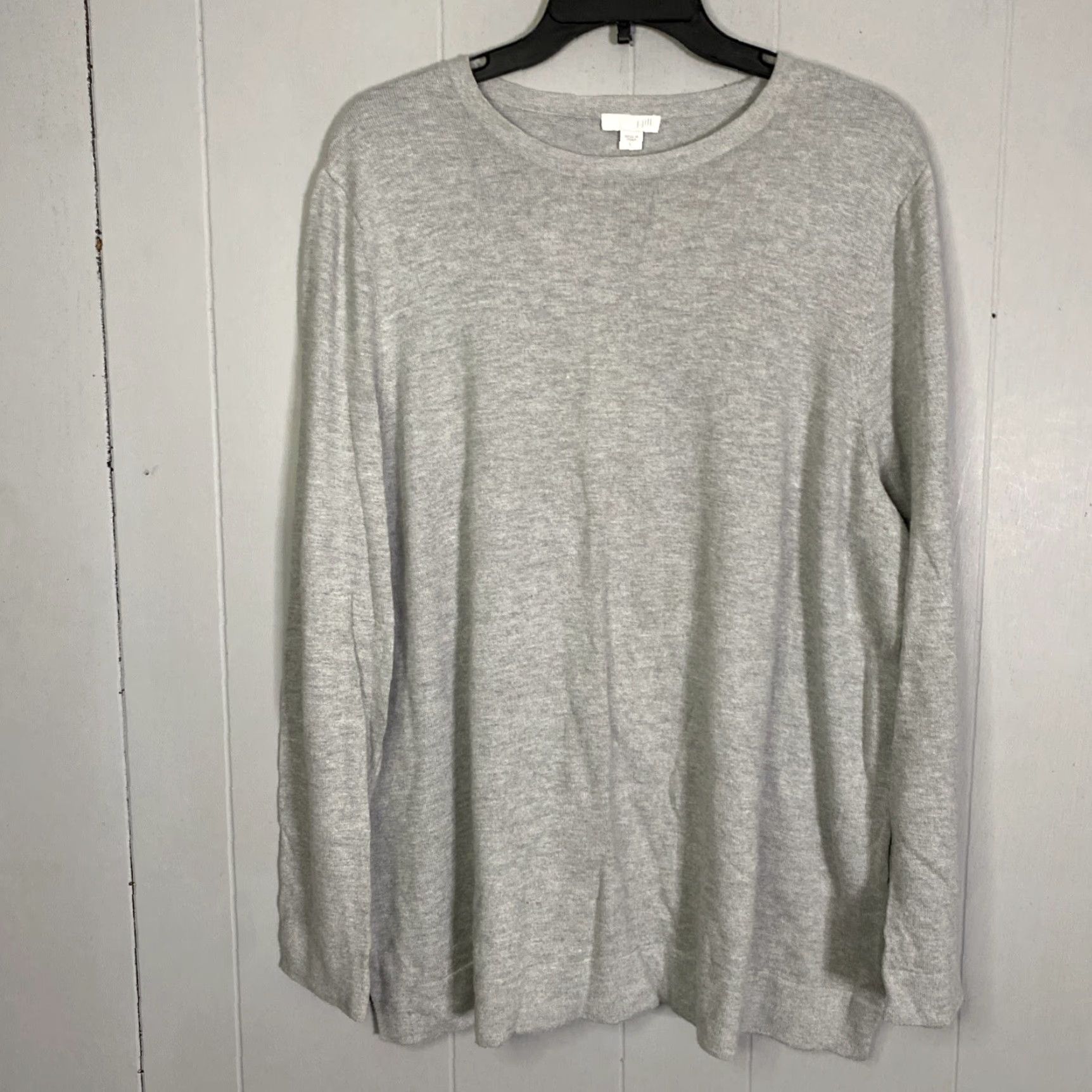 J. Jill J. Jill Sweater Womens Large Black Long Sleeve Pullover Casual Knit Cotton Blend Size L / US 10 / IT 46 - 3 Thumbnail