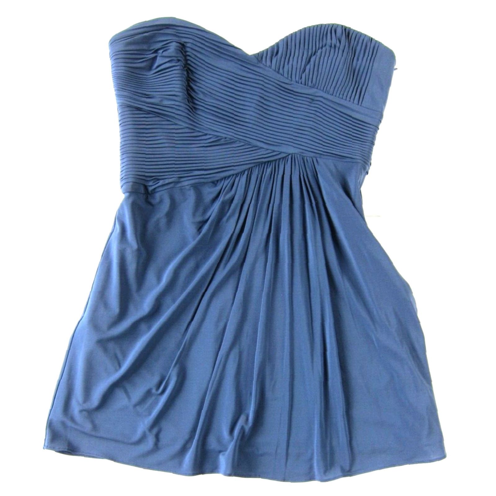 Bcbgmaxazria BCBGMAXAZRIA Blue Ruched Strapless Sweetheart Sheath Mini Dress 10P Ladies XS-Petites Size 10P Blue Ruched Strapless Sweetheart Sheath Mini Dress 10P Size L / US 10 / IT 46 - 2 Thumbnail
