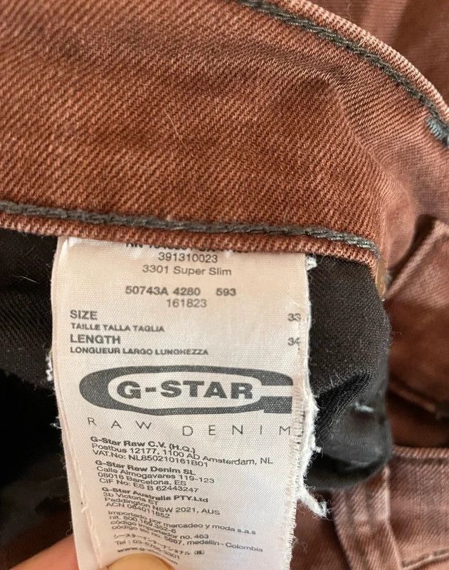 G-Star G Star Raw 3301 jeans size 34 Size US 34 / EU 50 - 8 Thumbnail