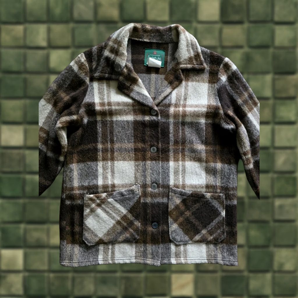 Vintage VINTAGE Canadian Lumber Jac Jacket Womens Medium Plaid Wool Coat Pockets 1970s Brown Size M / US 6-8 / IT 42-44 - 1 Thumbnail