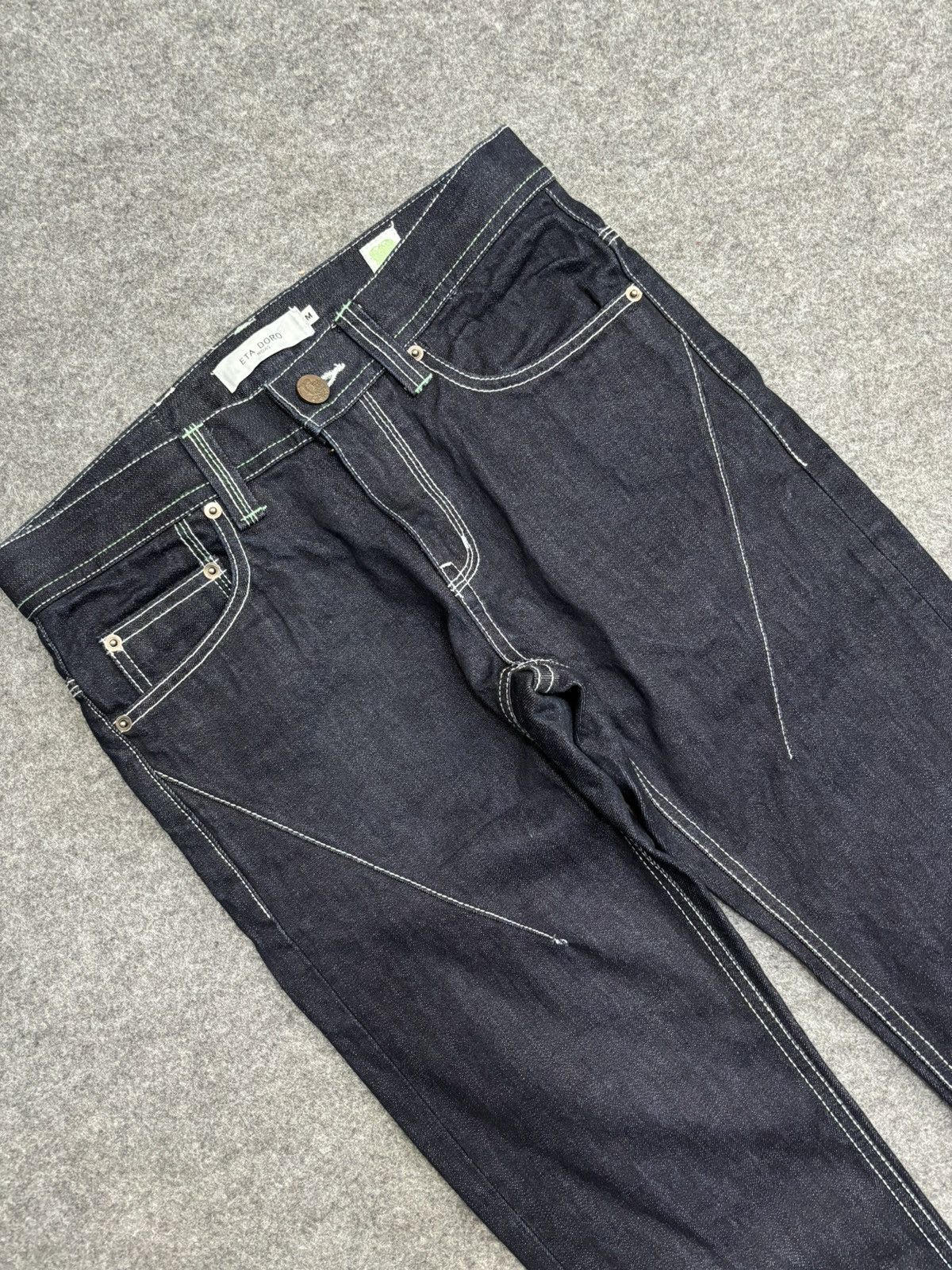 Japanese Brand 💥 Japan Style💥Eta Doro Midas Rare Design Slim Denim F511 Size US 31 - 6 Thumbnail