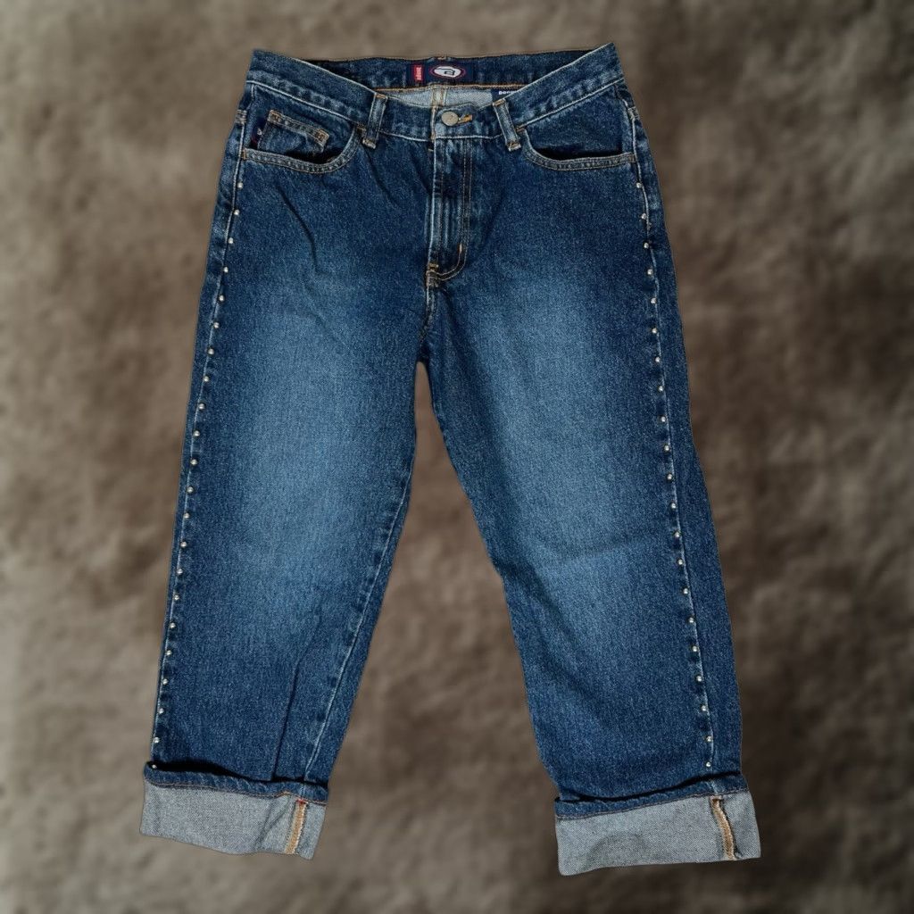 Vintage VINTAGE Bongo Capris Jeans Denim Size 30 Waist 21in Studded Blue Y2K Women Size 30" / US 8 / IT 44 - 1 Thumbnail