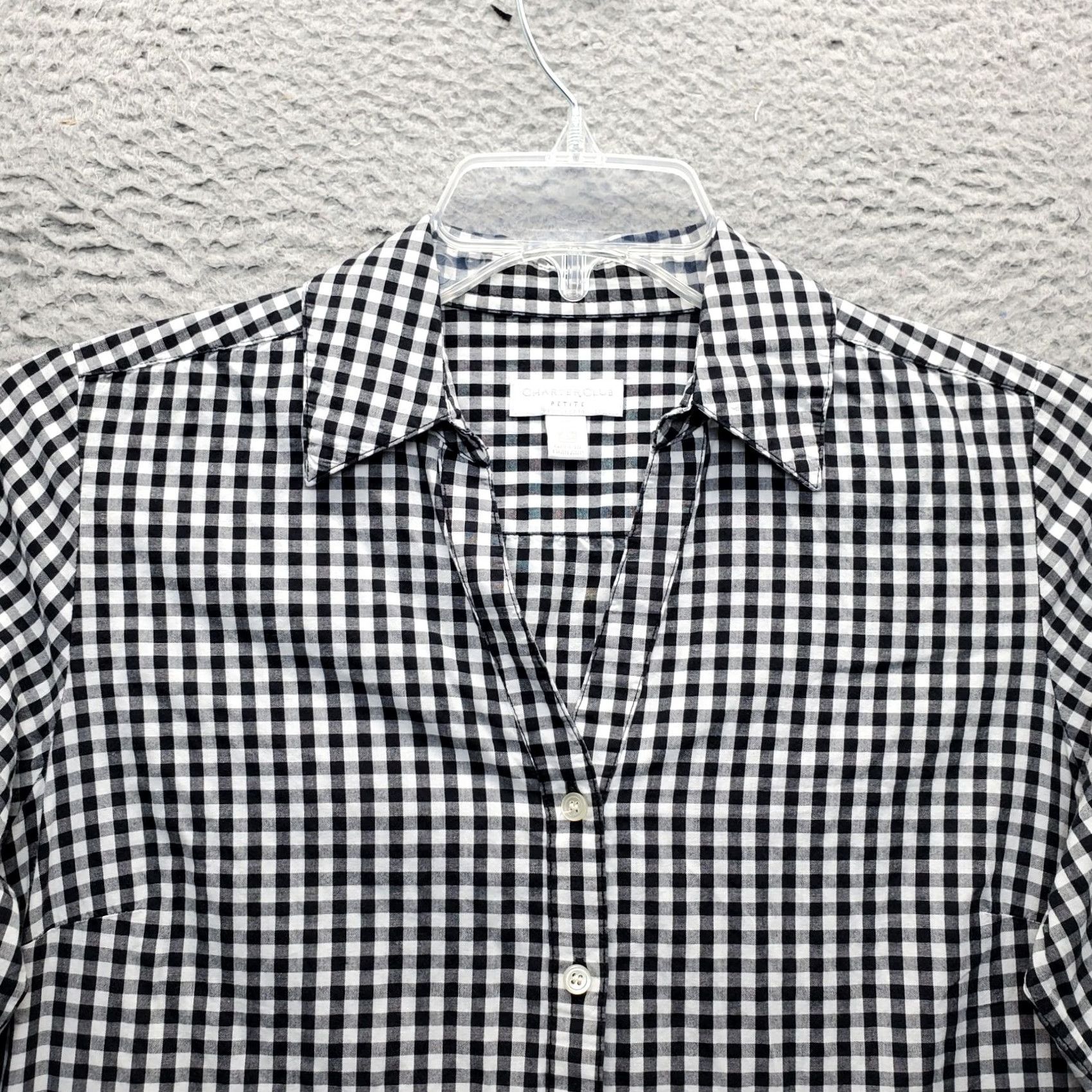 Charter Club Charter Club Shirt Womens Size 12P Multicolor Gingham Check Long Sleeve Button-Up Size XL / US 12-14 / IT 48-50 - 4 Thumbnail
