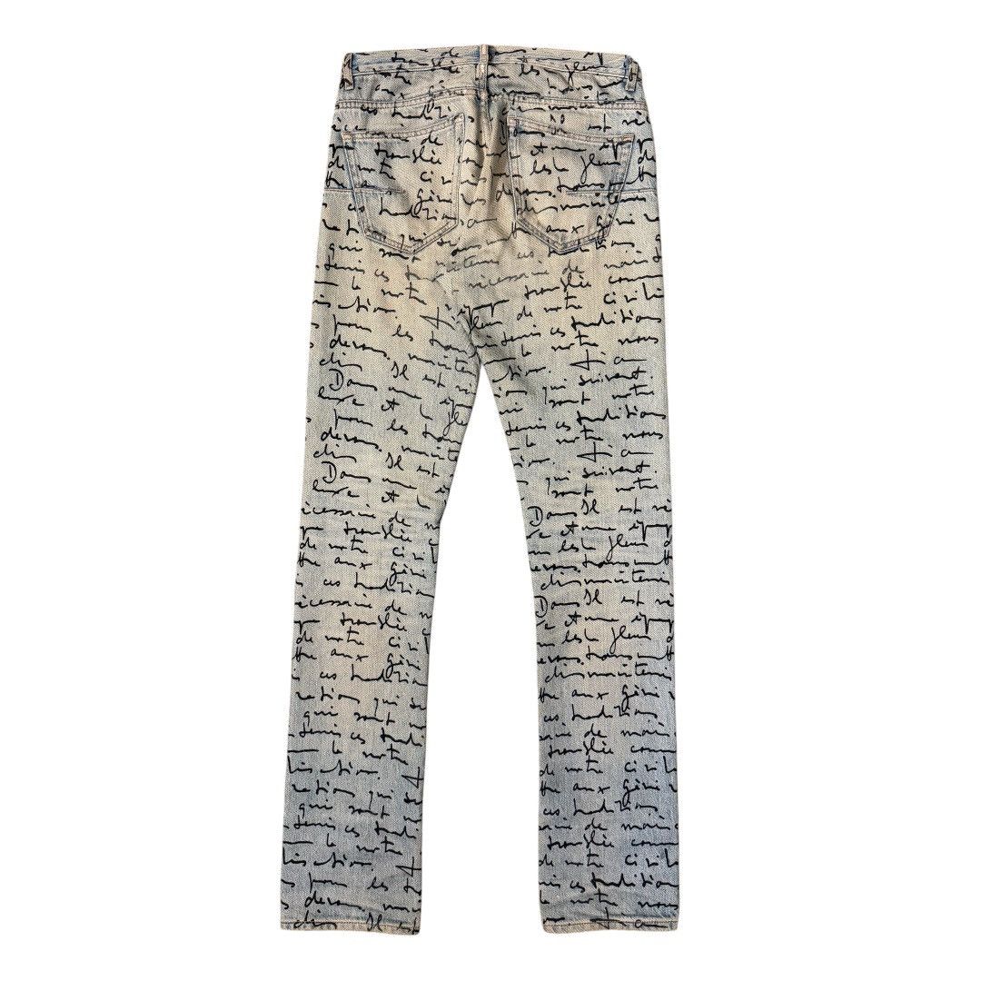 Dior Dior Homme SS15 Runway Script Denim Size US 27 - 2 Thumbnail