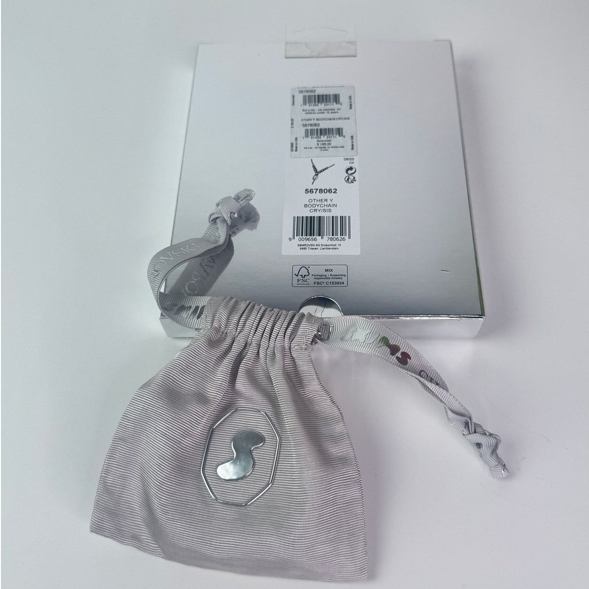 Swarovski Swarovski x Skims Y Body Chain (Silver) Size ONE SIZE - 6 Thumbnail