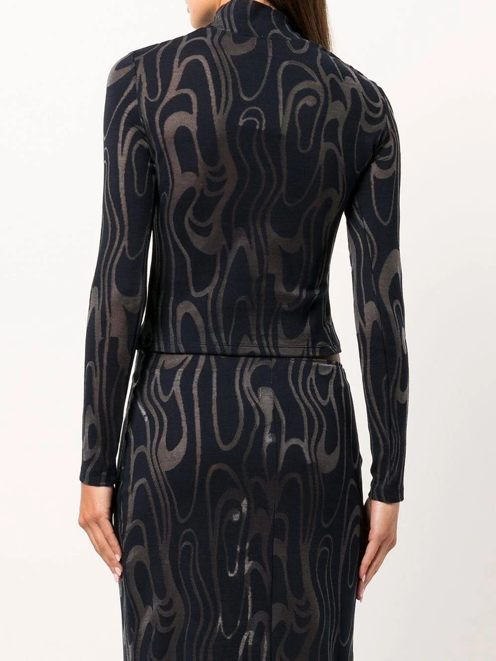Eckhaus Latta o1mle0524 Shrunk Turtleneck Wave Top in Black Size S / US 4 / IT 40 - 3 Thumbnail