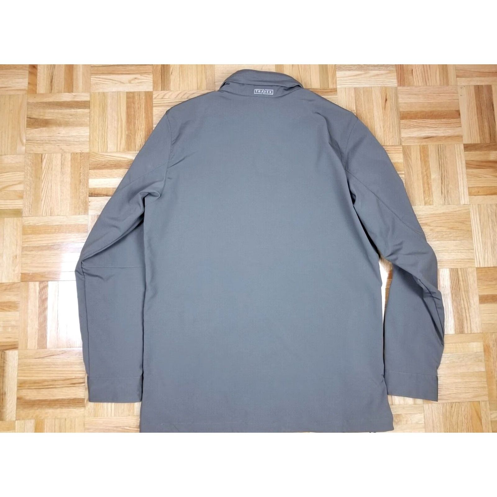 Eddie Bauer EDDIE BAUER JACKET Men M Gray Leather Canvas Hooded Lined Traves Flexion M-61 Style Cross Shoulder 18 Inch 23 Inch 26 Inch 30 Inch OCJ Size US M / EU 48-50 / 2 - 7 Thumbnail