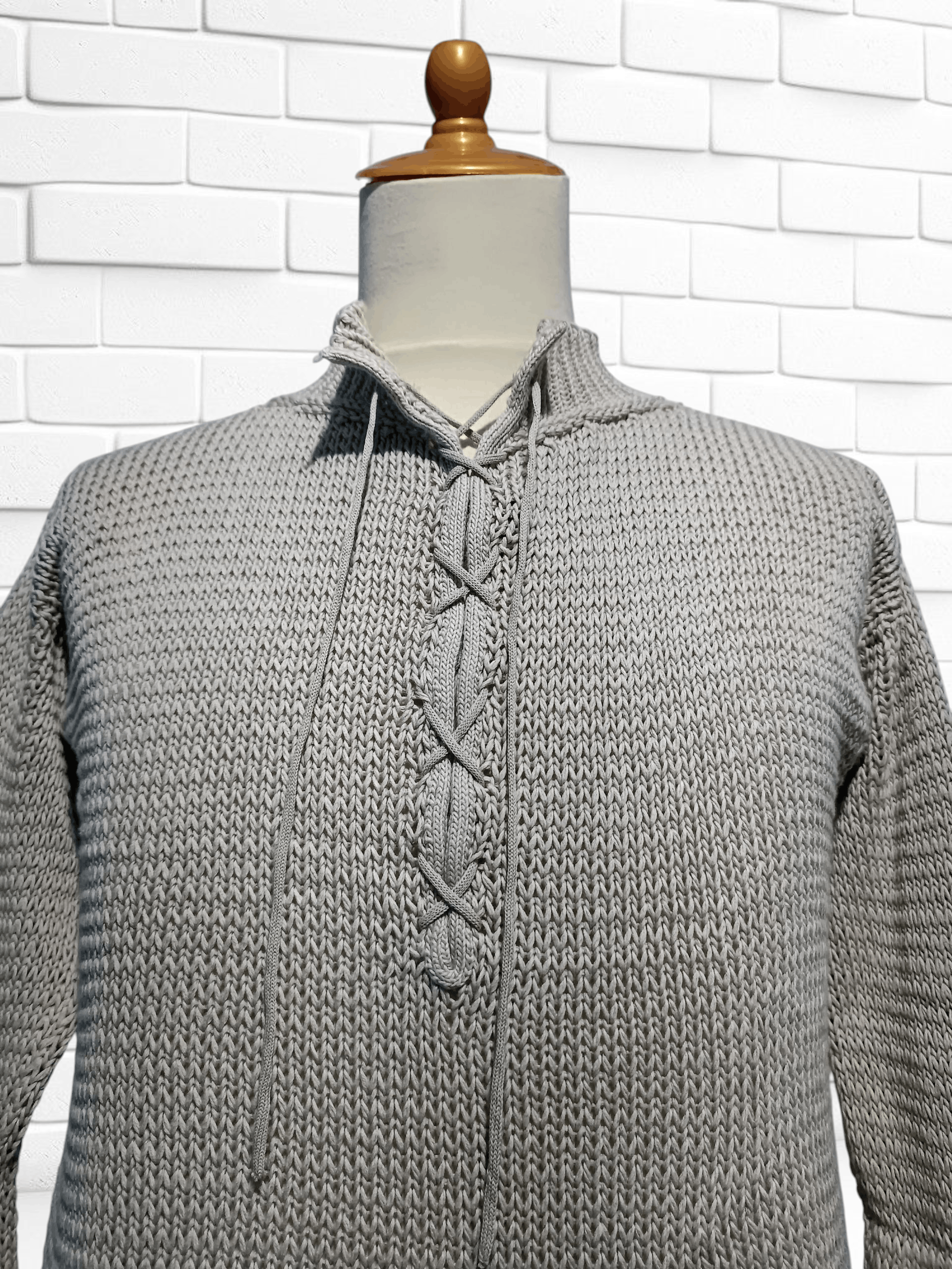Vintage Cividini Vintage Lace Up Open Knitwear Cotton Size US M / EU 48-50 / 2 - 2 Thumbnail