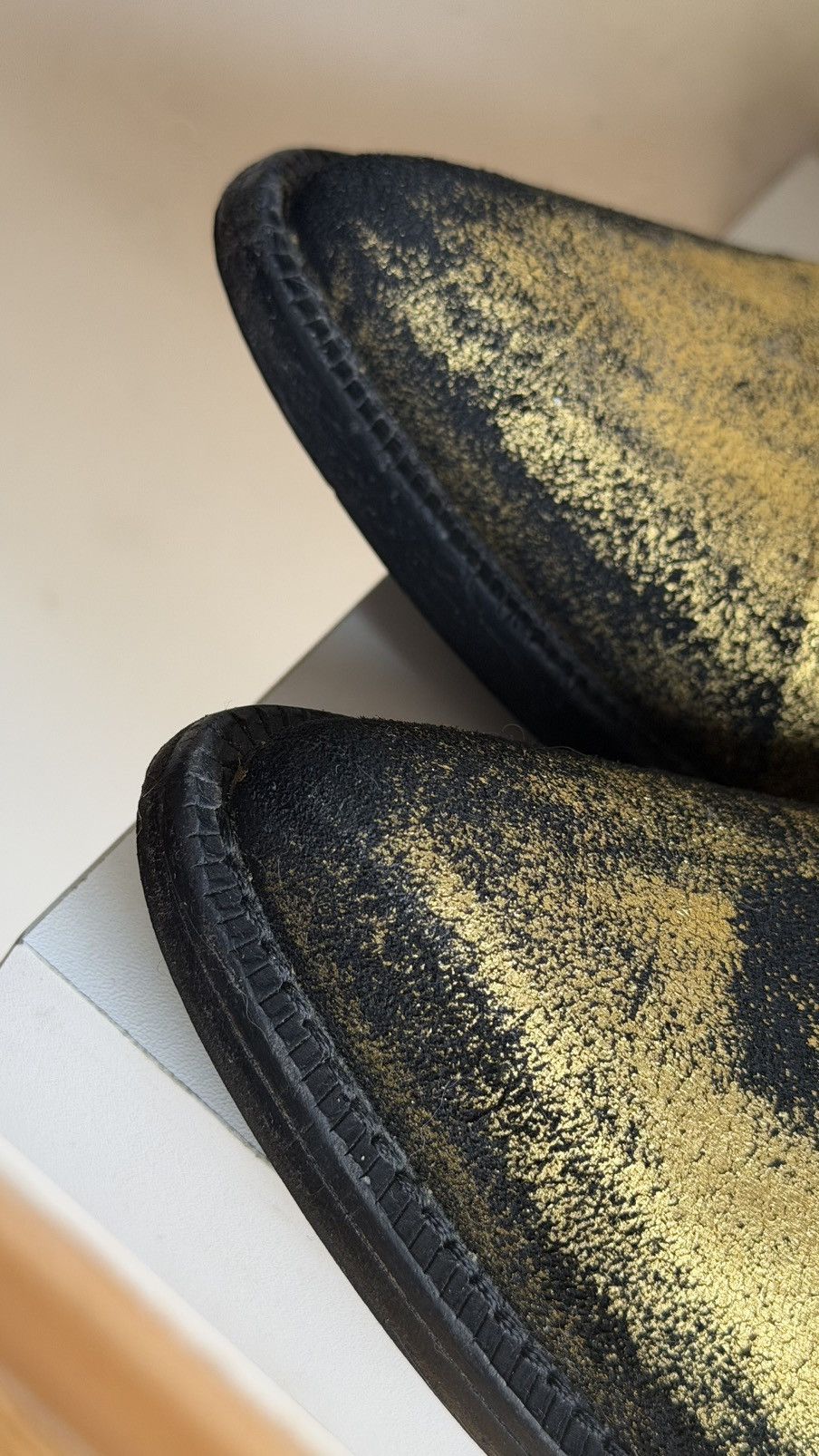 Amiri Amiri Gold Black Suede Leather Cowboy Boots 41 us8 Riri Size US 8 / EU 41 - 6 Thumbnail