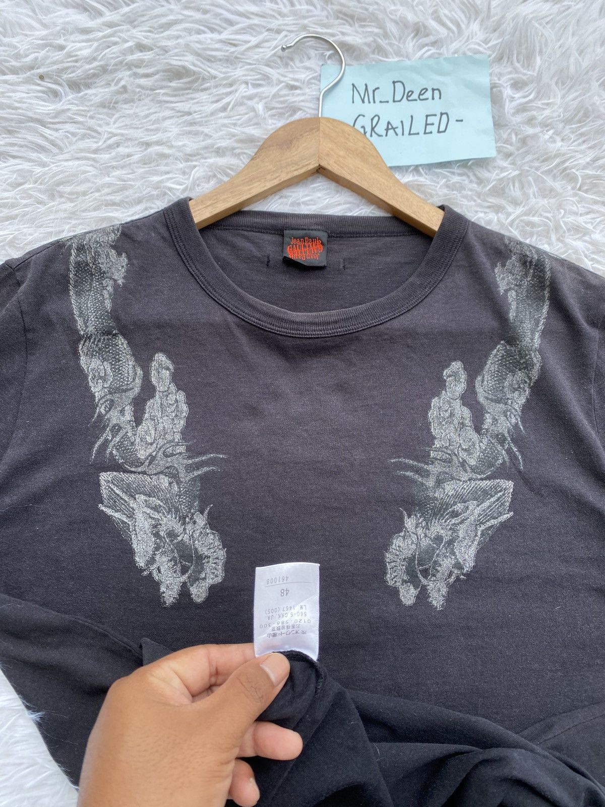 Jean Paul Gaultier Rare Vintage 90s Jean Paul Gaultier Dragon Tshirt Size S / US 4 / IT 40 - 10 Thumbnail