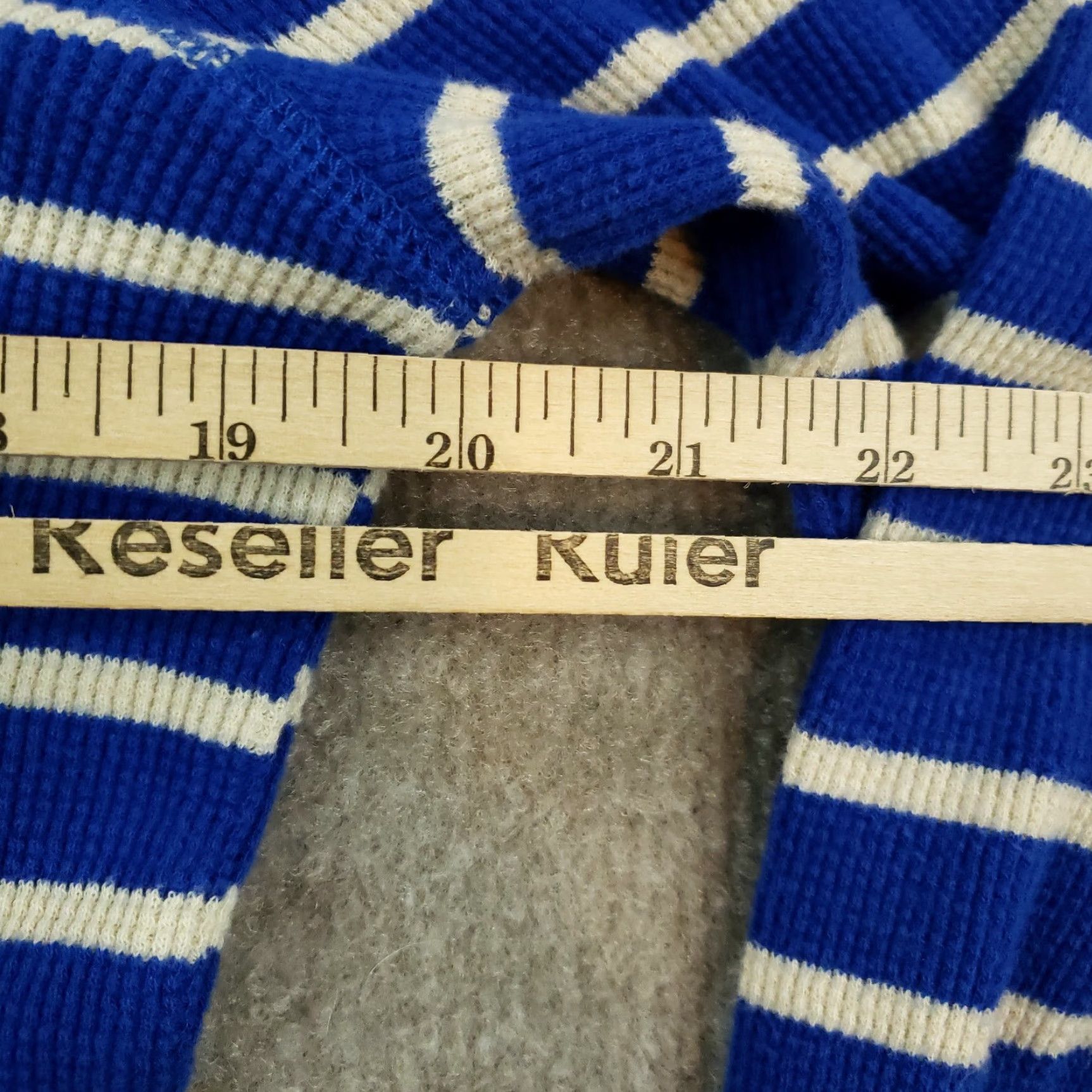 American Eagle Outfitters American Eagle Long Sleeve Striped Crew Neck Mens Slim Fit Medium Blue Cotton Shirt Size US M / EU 48-50 / 2 - 4 Thumbnail