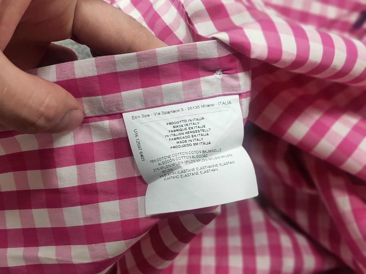 Etro Etro Italy Design Regular Fit pink checked Long sleeve Shirt Size US XL / EU 56 / 4 - 16 Thumbnail