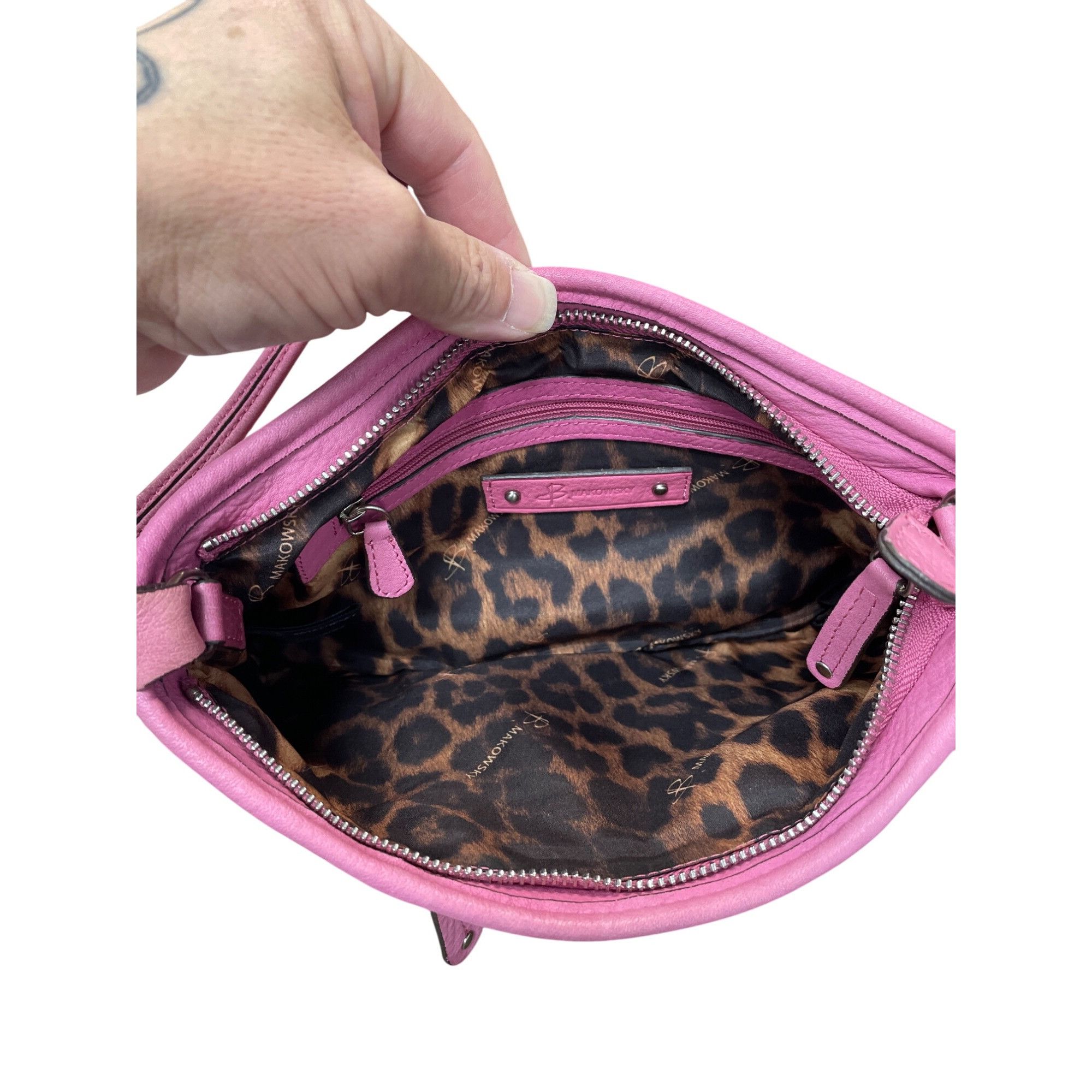 Other B. Makowsky Womans Pink Leather Crossbody Shoulderbag SKU 94 Size ONE SIZE - 11 Thumbnail