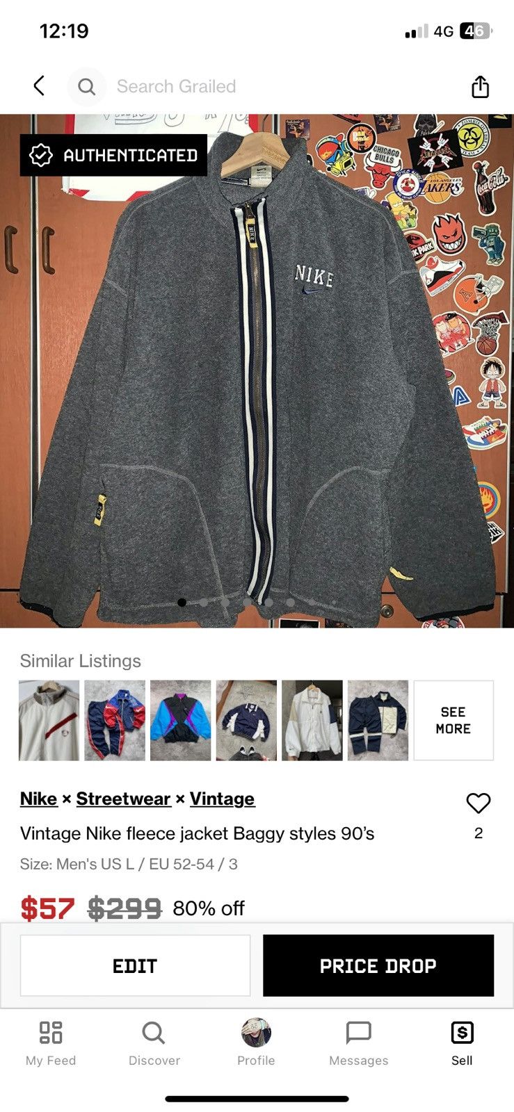 Vintage Vintage Nike fleece jacket Baggy styles 90’s Size US L / EU 52-54 / 3 - 16 Thumbnail