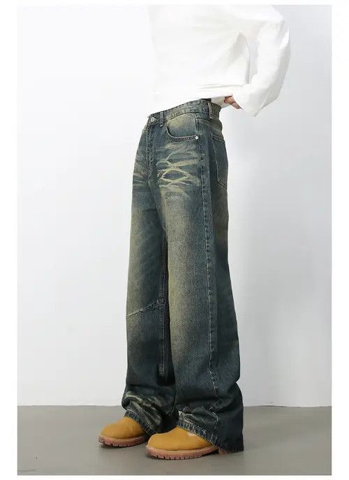 Japanese Brand American retro straight loose wide-leg distressed jeans Size US 32 / EU 48 - 3 Thumbnail
