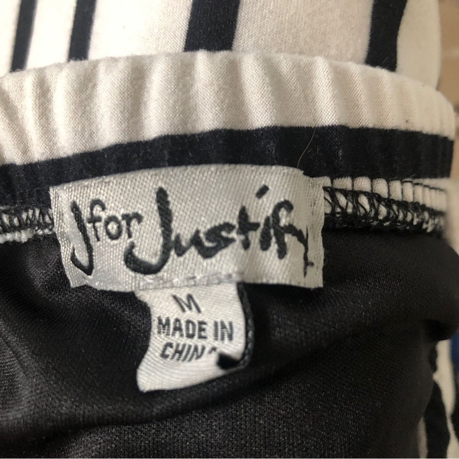 Other J For Justify Strapless Black White Stripe Wide Leg Jumpsuit Size 30" / US 8 / IT 44 - 8 Thumbnail