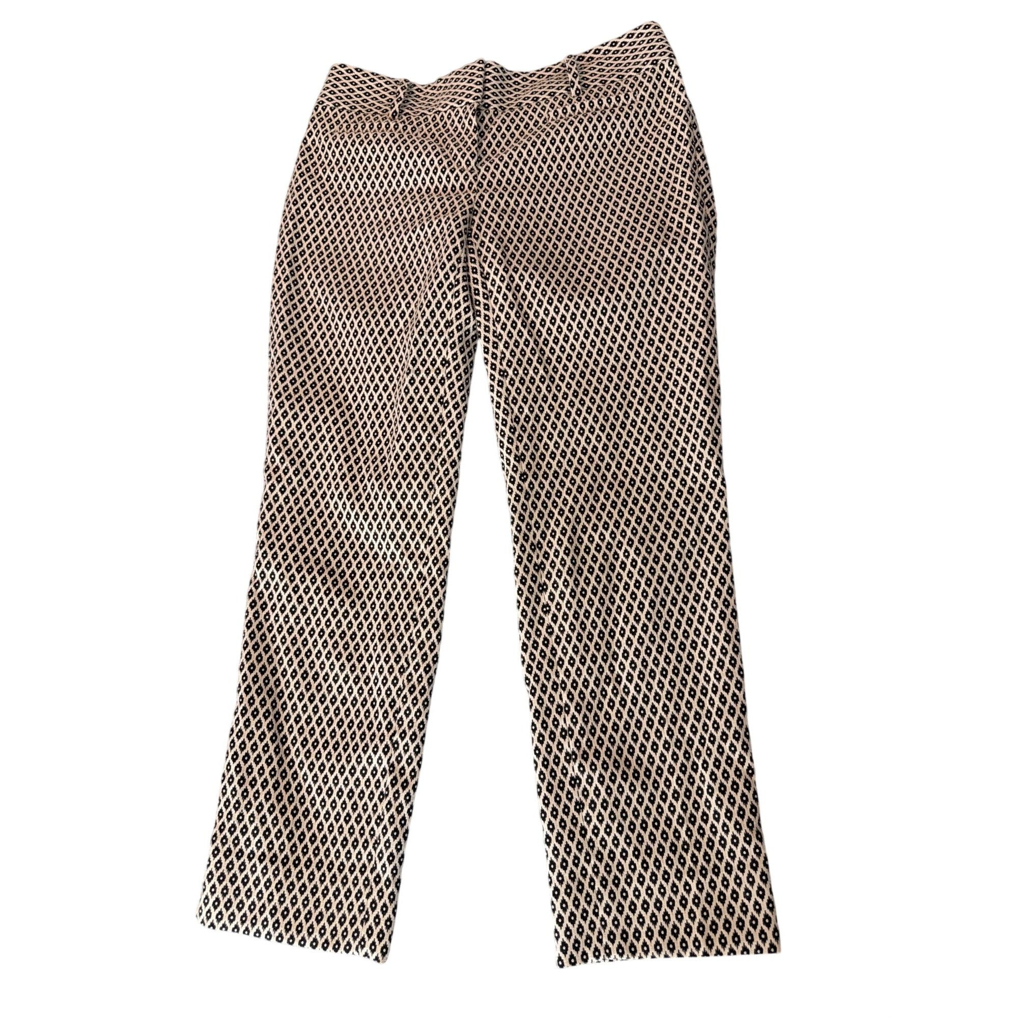 Ann Taylor Ann Taylor Devin Cropped Leg Pants Black White Geometric Tex Size 26" / US 2 / IT 38 - 1 Thumbnail