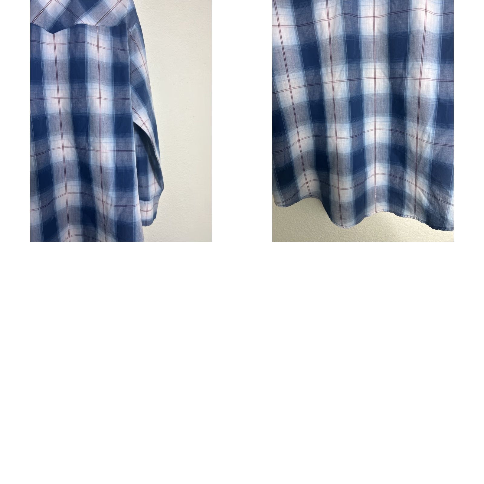 Vintage Ely Cattlemen Mens XL Short Sleeve Pearl Snap Shirt Blue Plaid Cotton Size US XL / EU 56 / 4 - 10 Thumbnail