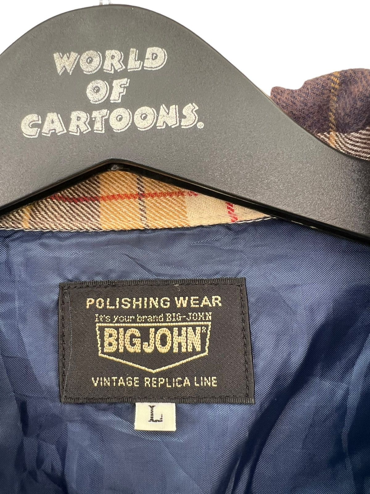 Big John Vintage 90s Big John Japan Double Flap Pocket Plaid Flannel Size US L / EU 52-54 / 3 - 9 Thumbnail