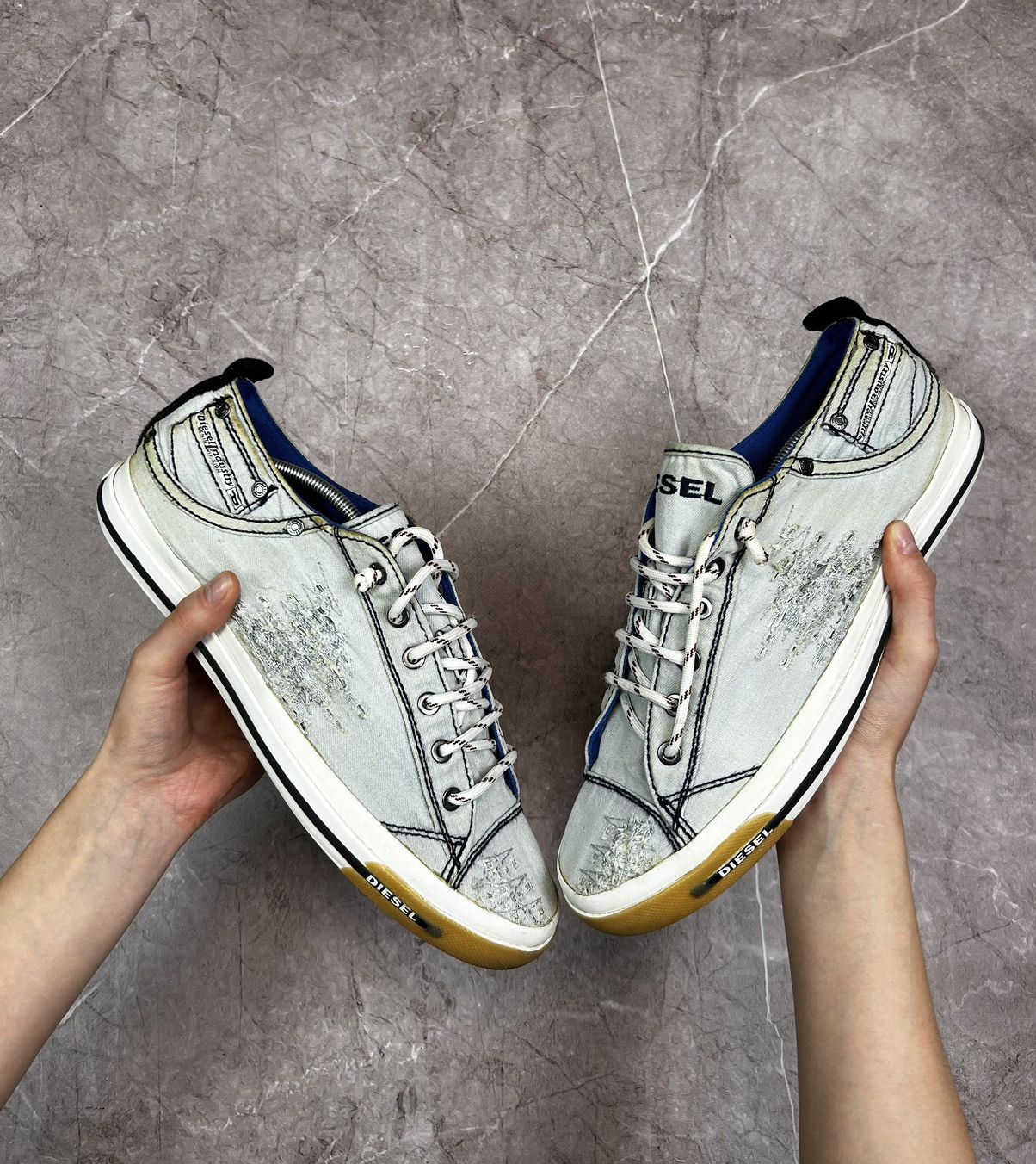 Diesel × Vintage Vintage Diesel industry division Distressed Low Sneakers Y2K Size US 10 / EU 43 - 1 Thumbnail