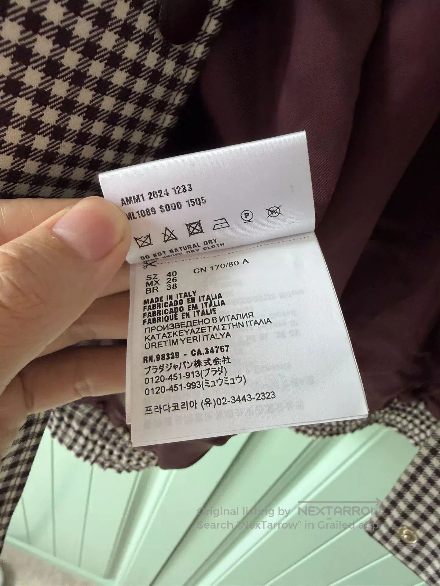 Miu Miu Miu Miu Houndstooth Jacket. Size S / US 4 / IT 40 - 5 Thumbnail