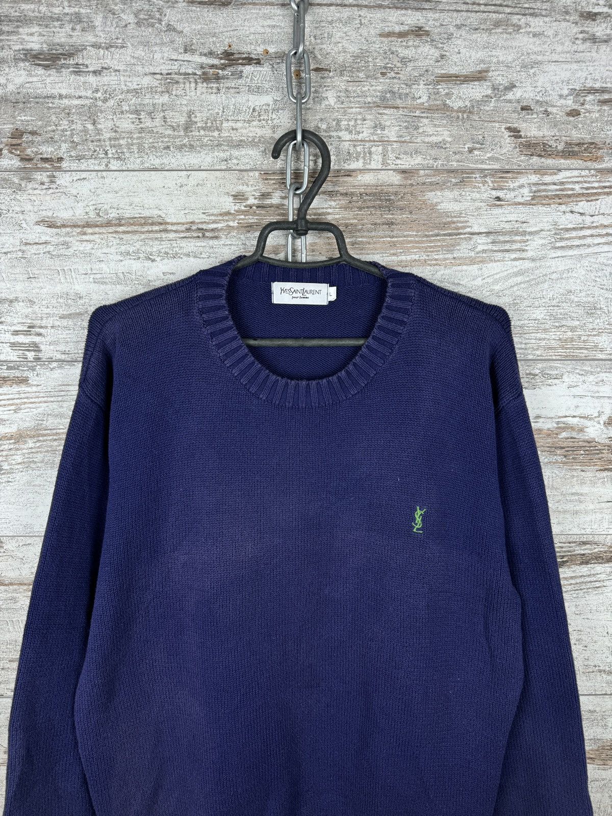Vintage Mens Vintage Yves Saint Laurent sweater 90s YSL distressed Size US L / EU 52-54 / 3 - 3 Thumbnail