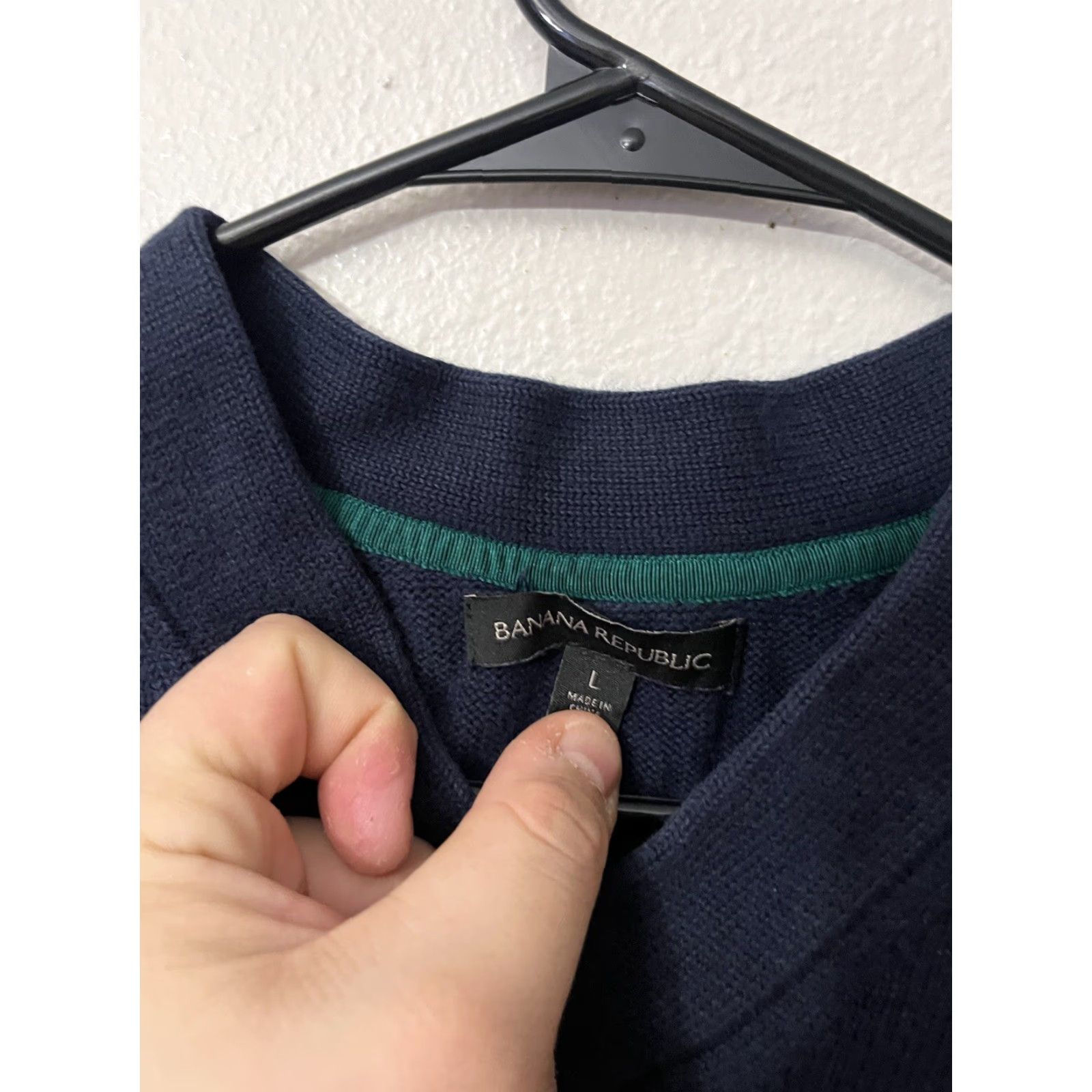 Banana Republic Banana Republic Sweater Adult Large Blue V-Neck Long Sleeve Pullover Knit Solid Size L / US 10 / IT 46 - 2 Thumbnail