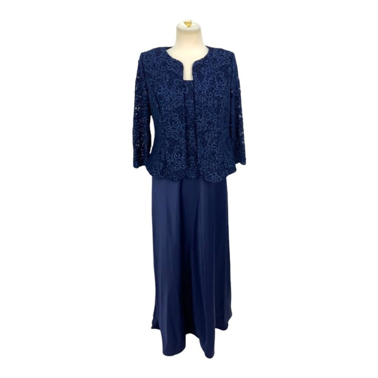Alex Evenings Alex Evenings Embroidered Two-Piece Gown Navy Sz 6 NWT $229 Size S / US 4 / IT 40 - 2 Thumbnail