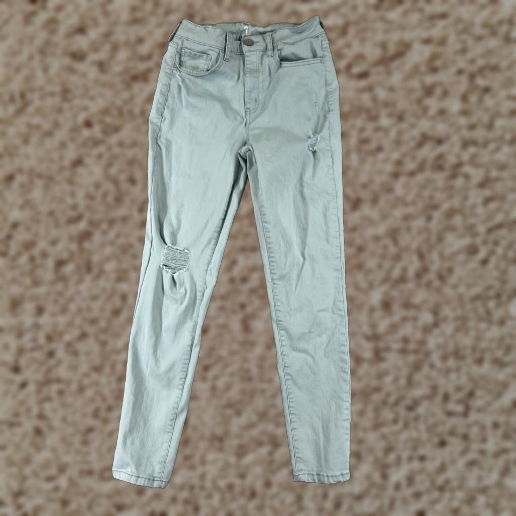 Vintage Authentic American Heritage Pants Juniors 22 Green Mid Rise Distressed 22x26 Size 40" / US 18 - 1 Thumbnail
